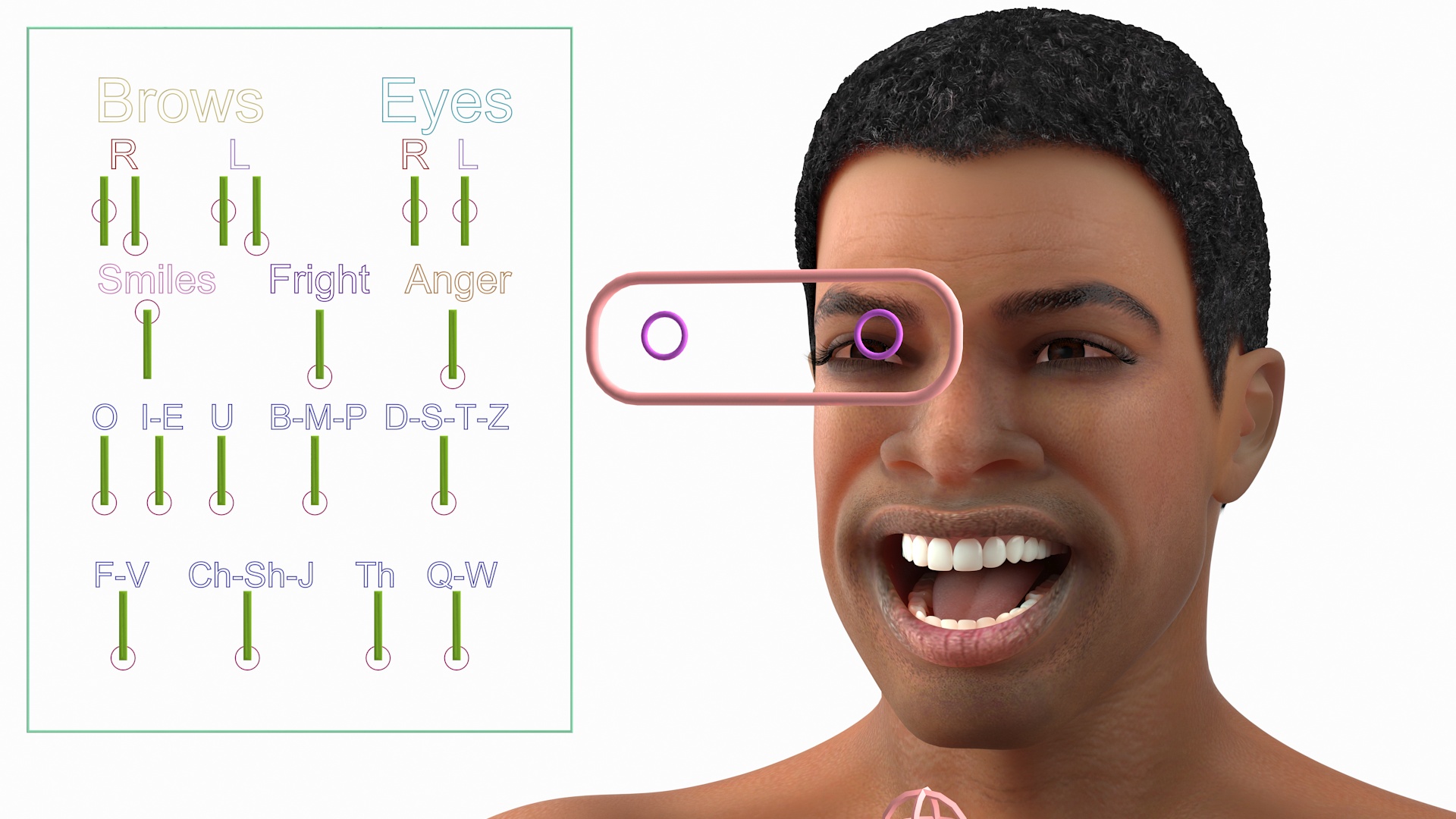 Light Skin Black Man in Swimwear Rigged 3D model