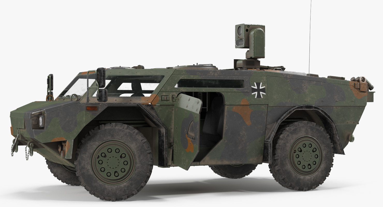 3D Fennek German Reconnaissance Vehicle Rigged model