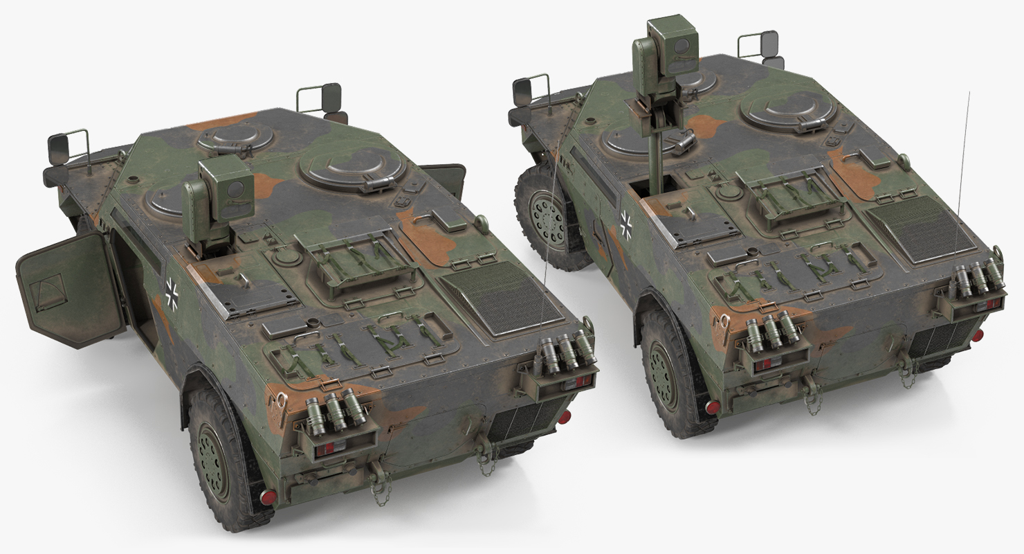 3D Fennek German Reconnaissance Vehicle Rigged model