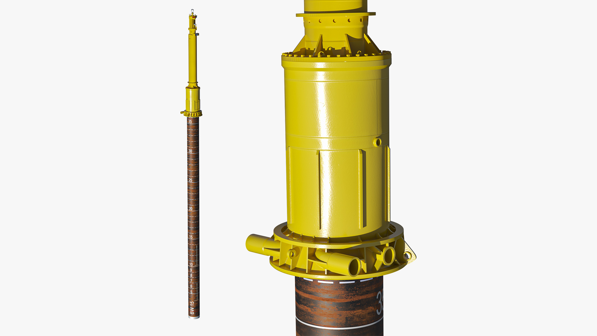 3D Marine Hydraulic Pile Hammer model