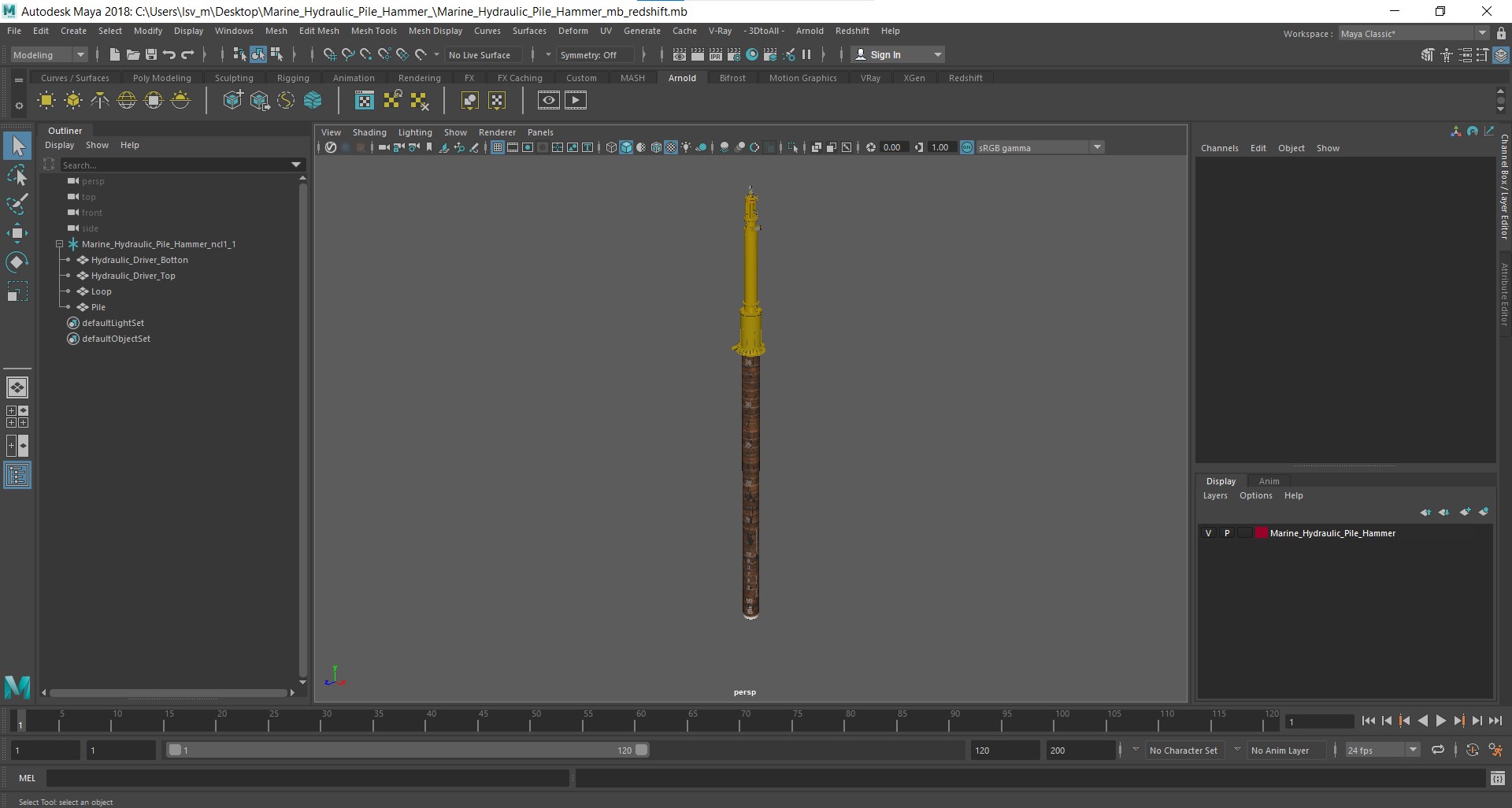 3D Marine Hydraulic Pile Hammer model