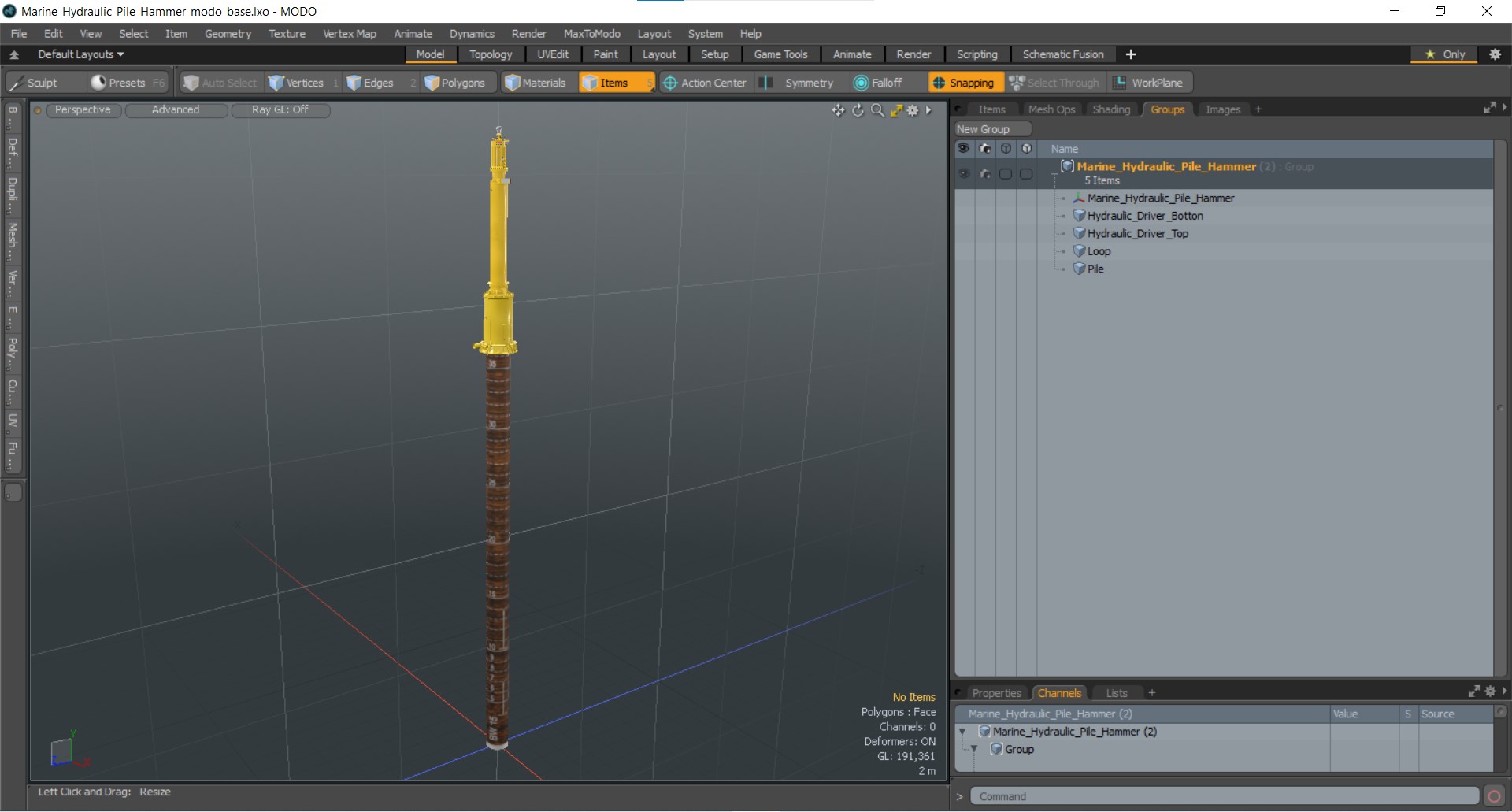 3D Marine Hydraulic Pile Hammer model