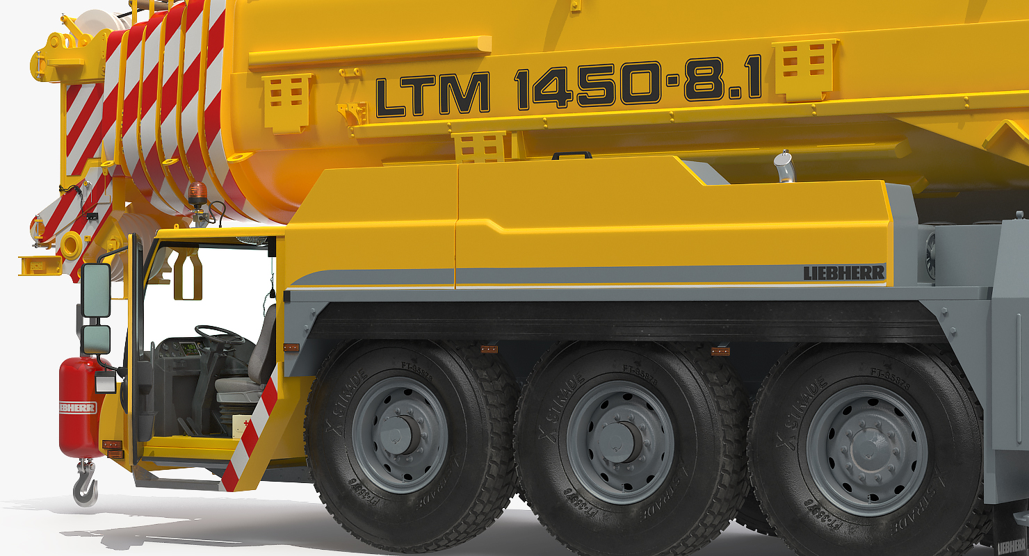 3D Liebherr LTM 1450 Mobile Crane Rigged for Maya