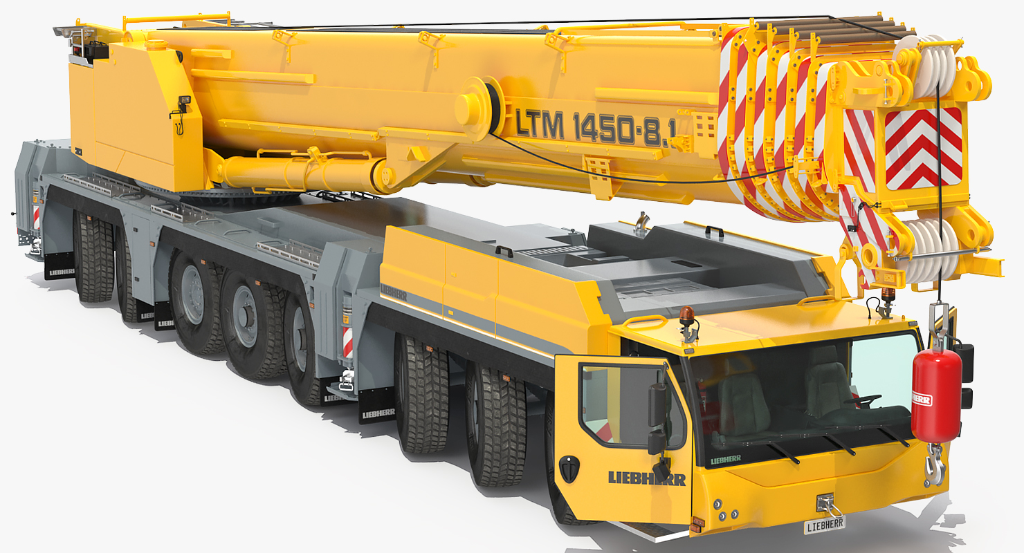3D Liebherr LTM 1450 Mobile Crane Rigged for Maya