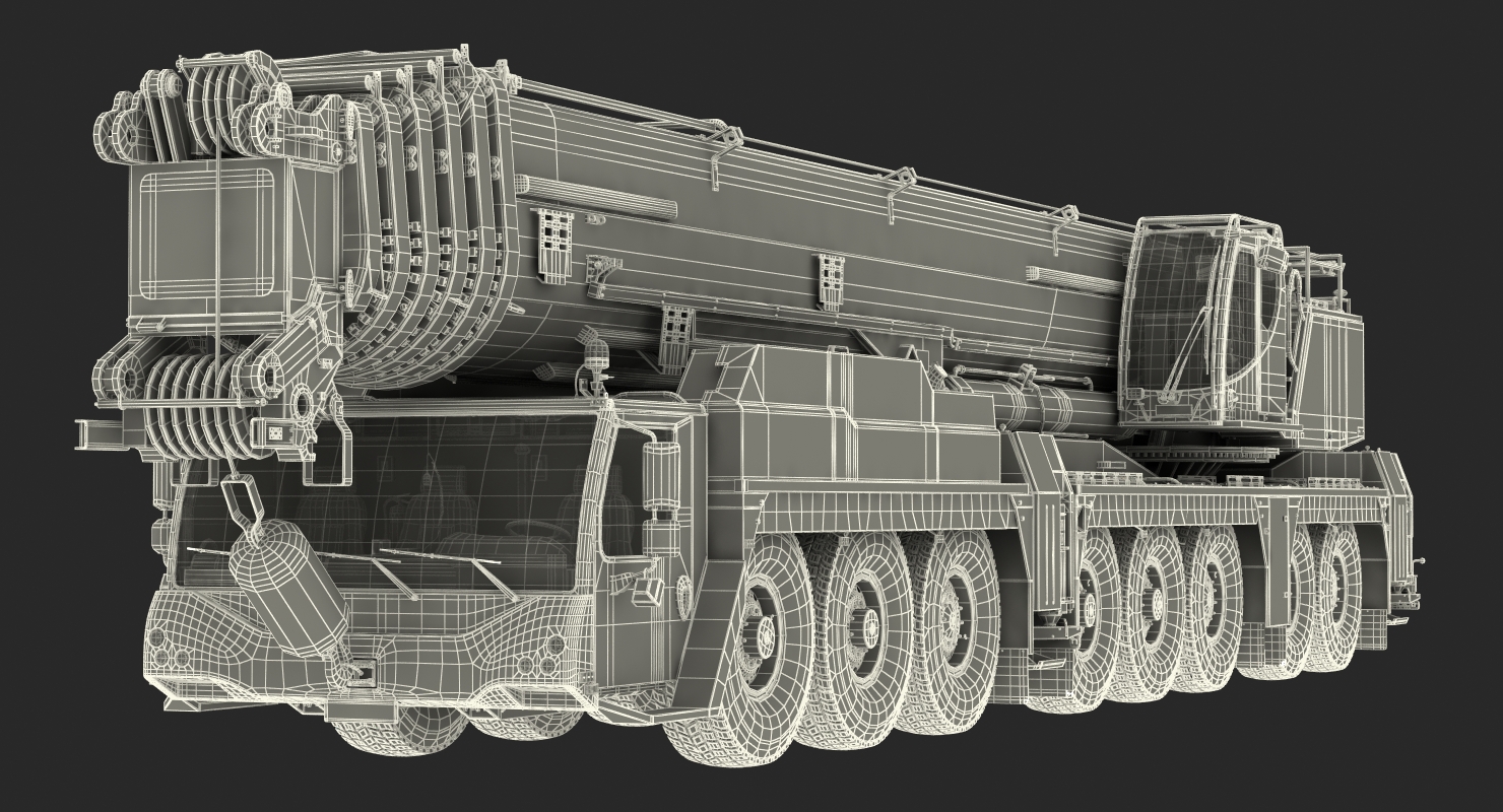 3D Liebherr LTM 1450 Mobile Crane Rigged for Maya