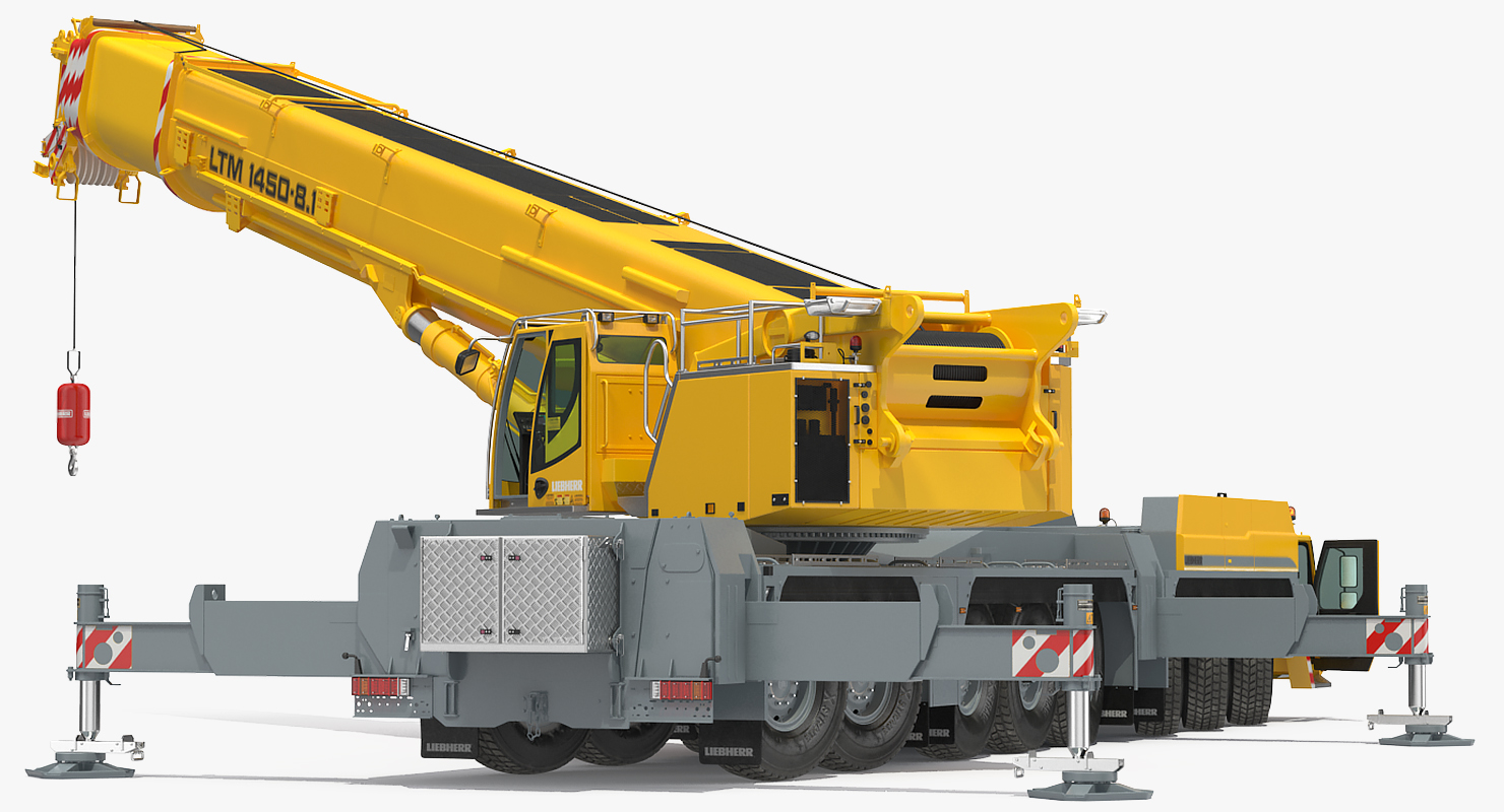 3D Liebherr LTM 1450 Mobile Crane Rigged for Maya