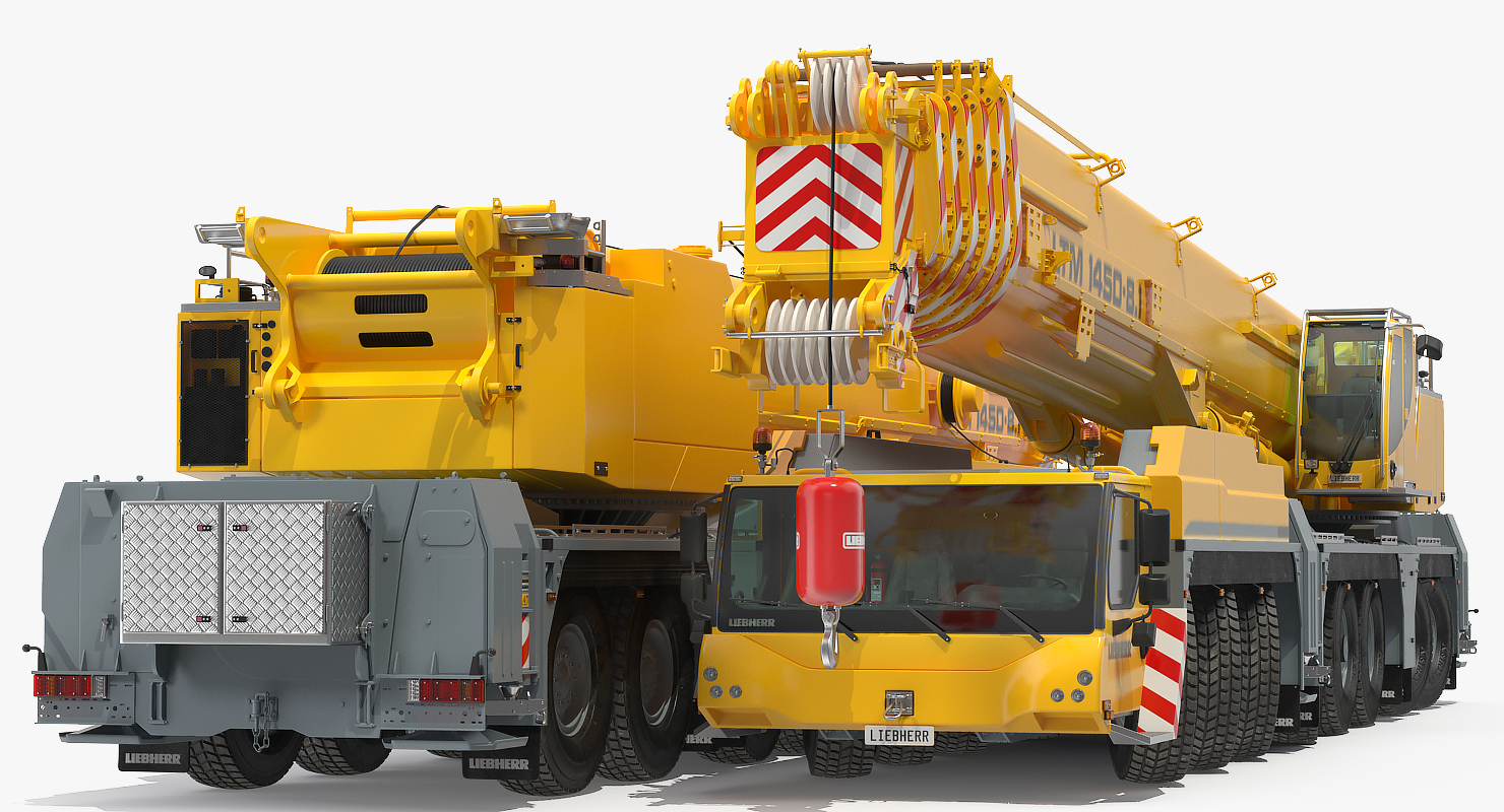 3D Liebherr LTM 1450 Mobile Crane Rigged for Maya