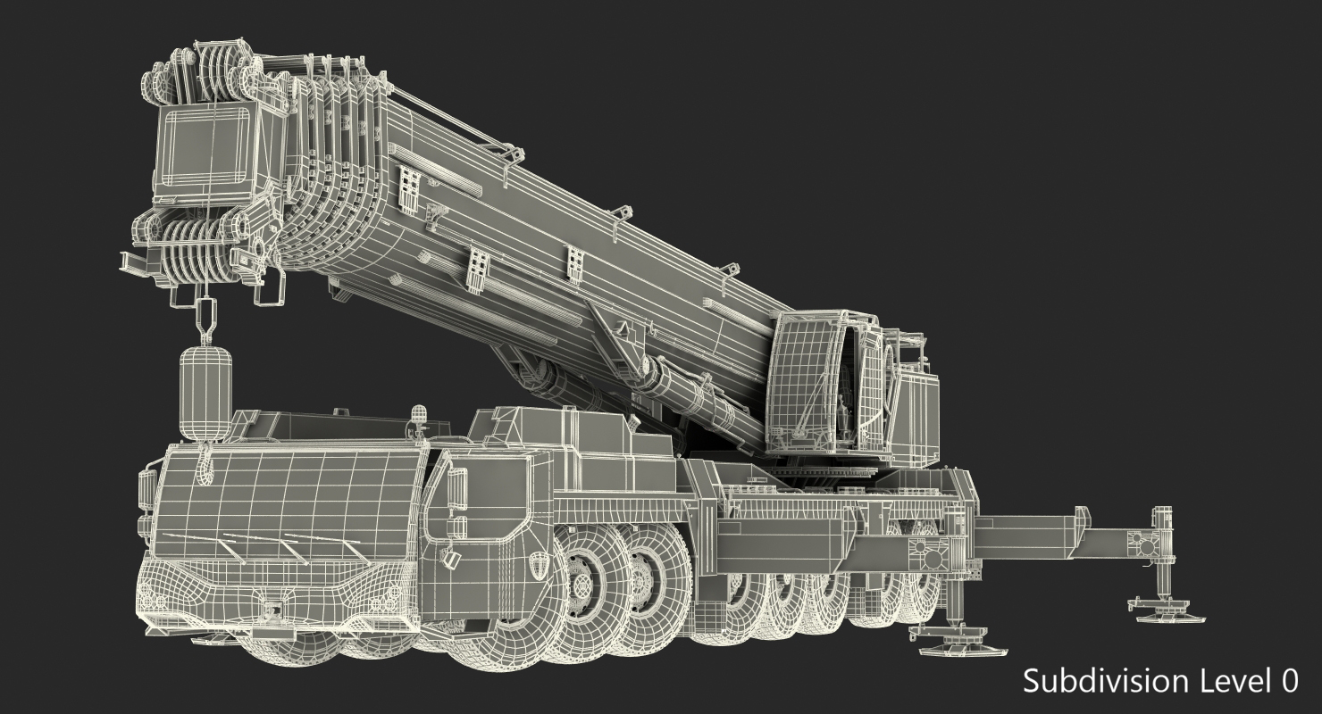 3D Liebherr LTM 1450 Mobile Crane Rigged for Maya