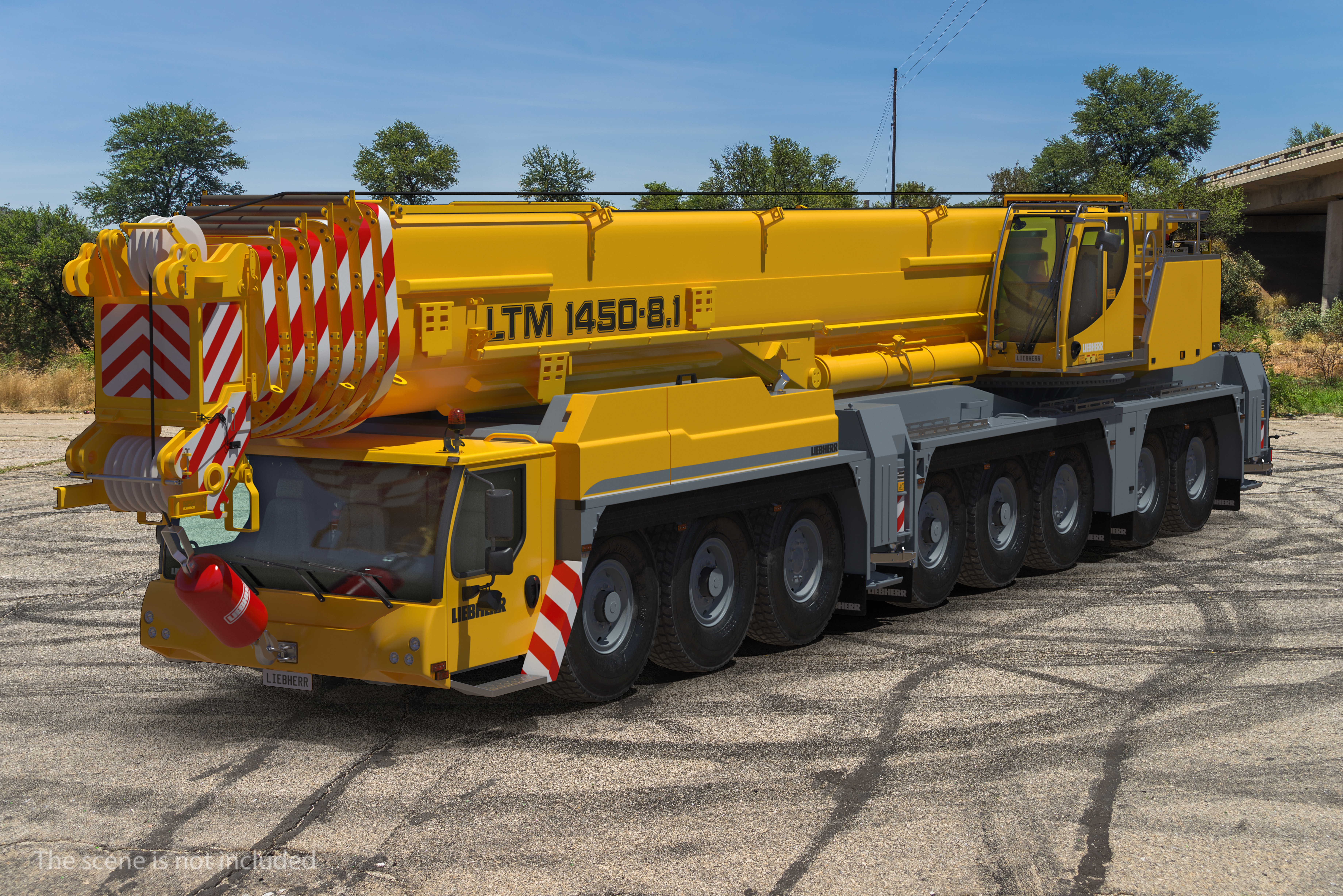 3D Liebherr LTM 1450 Mobile Crane Rigged for Maya