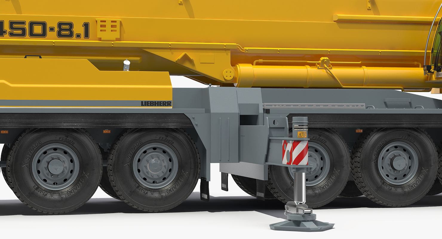 3D Liebherr LTM 1450 Mobile Crane Rigged for Maya