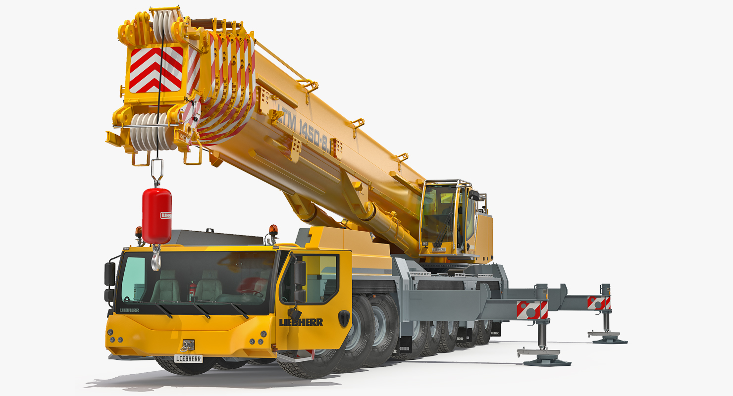 3D Liebherr LTM 1450 Mobile Crane Rigged for Maya