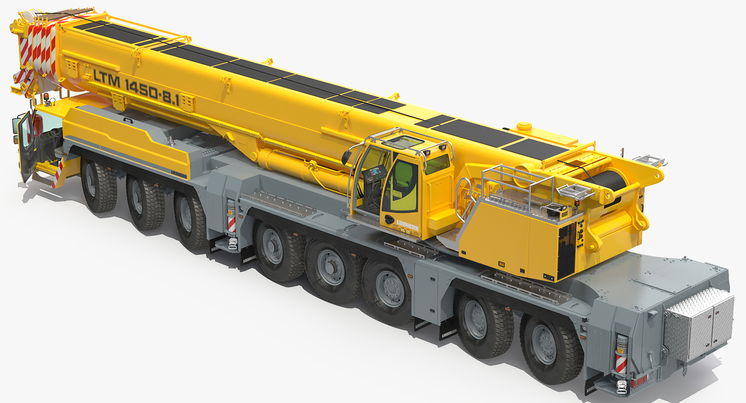 3D Liebherr LTM 1450 Mobile Crane Rigged for Maya