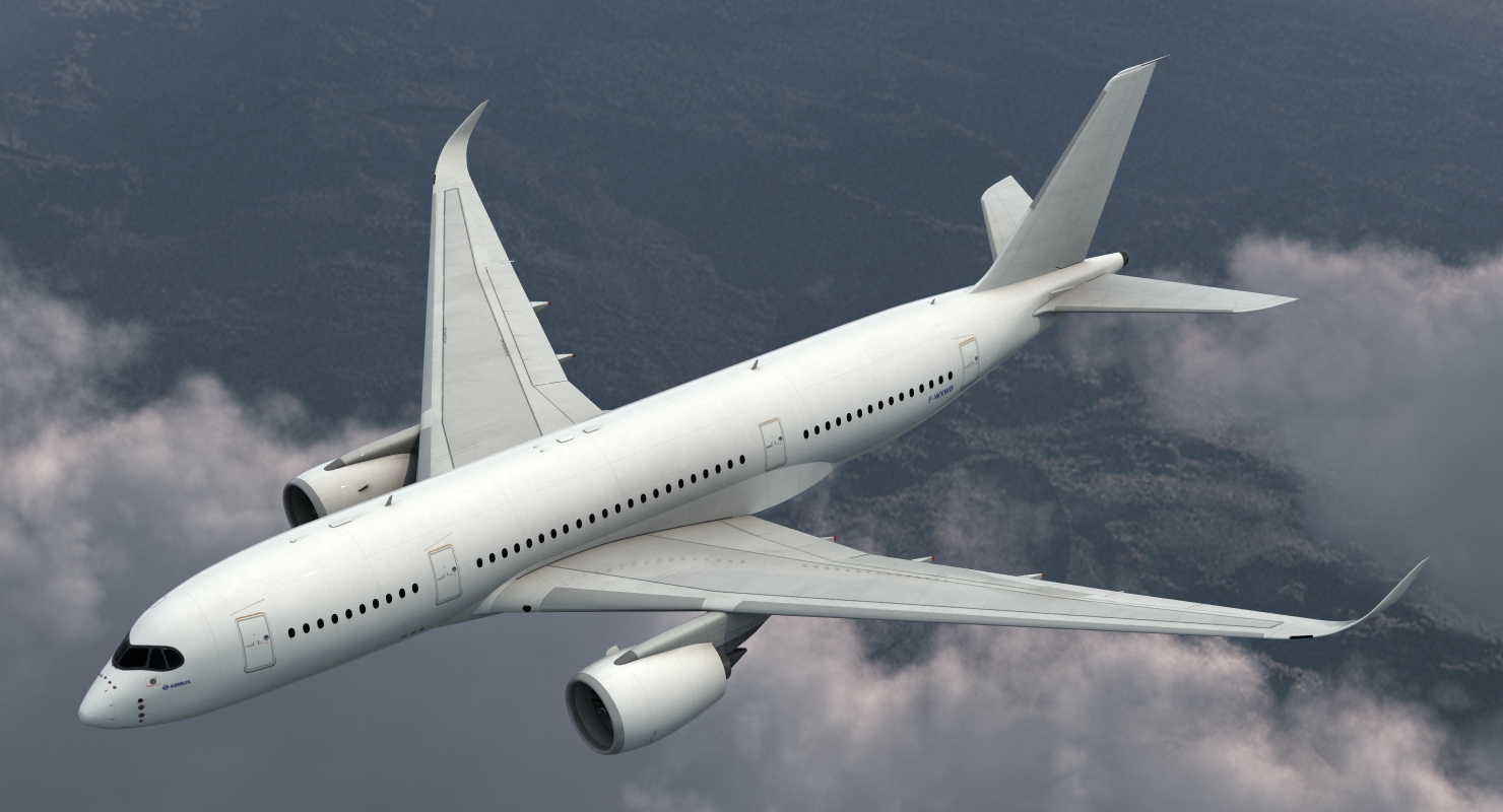 3D model Airbus A350 800 Generic Rigged