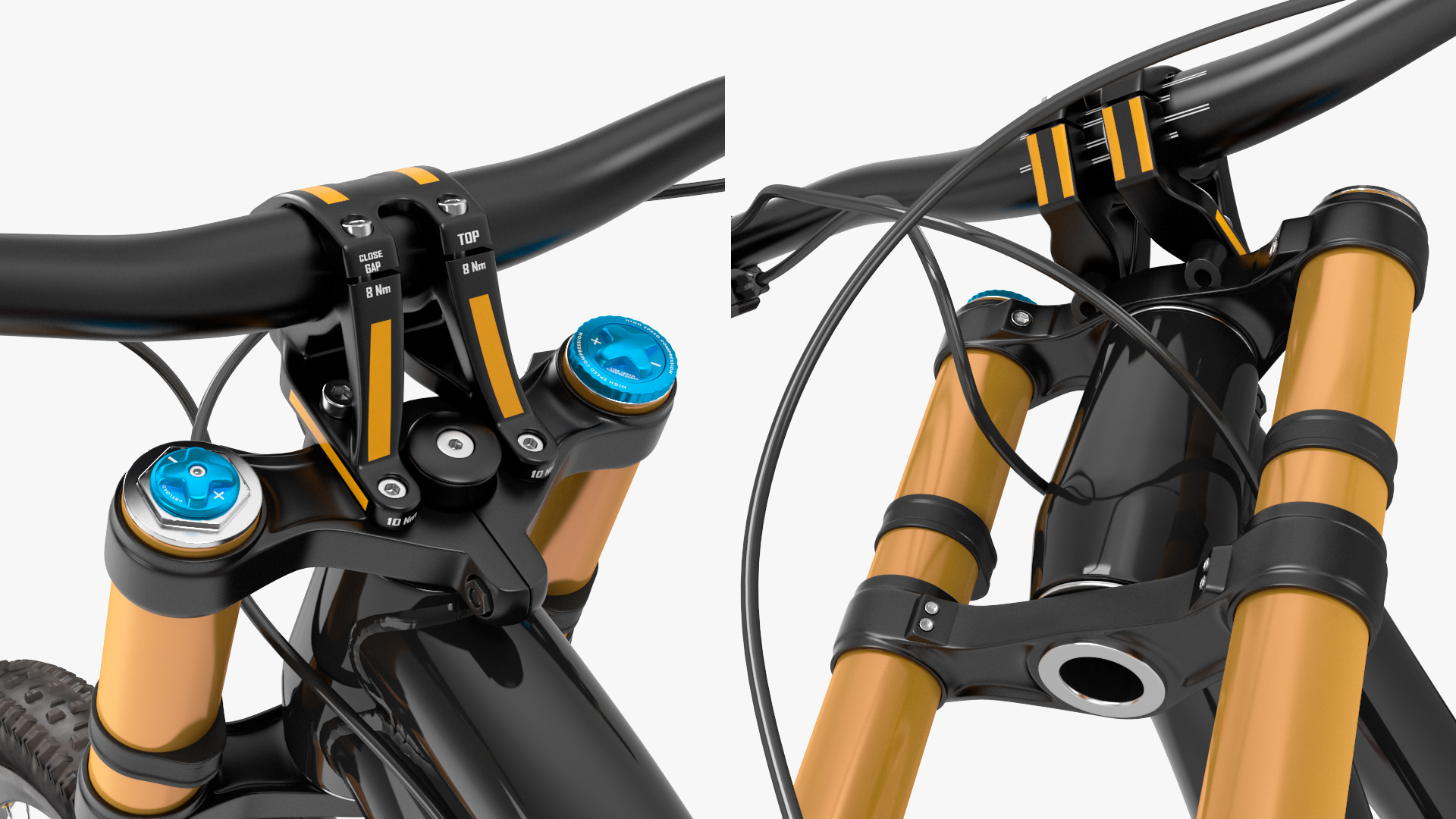 3D Mountain Bike with Full Suspension Rigged