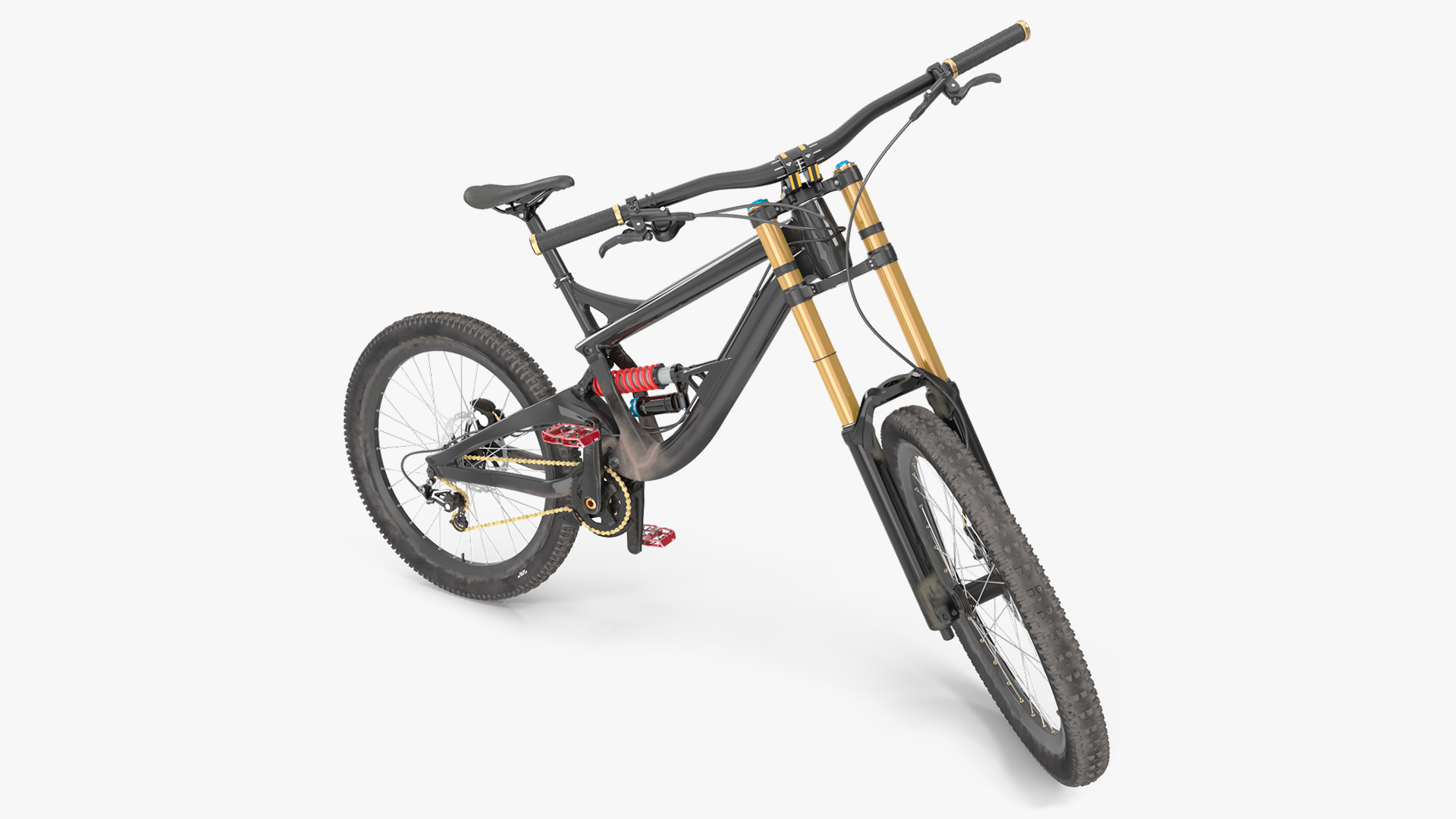 3D Mountain Bike with Full Suspension Rigged