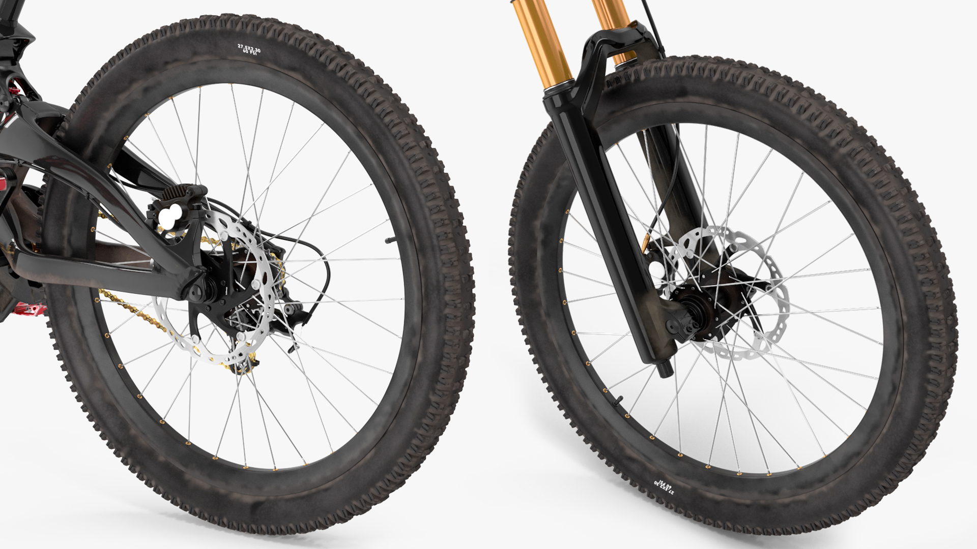 3D Mountain Bike with Full Suspension Rigged