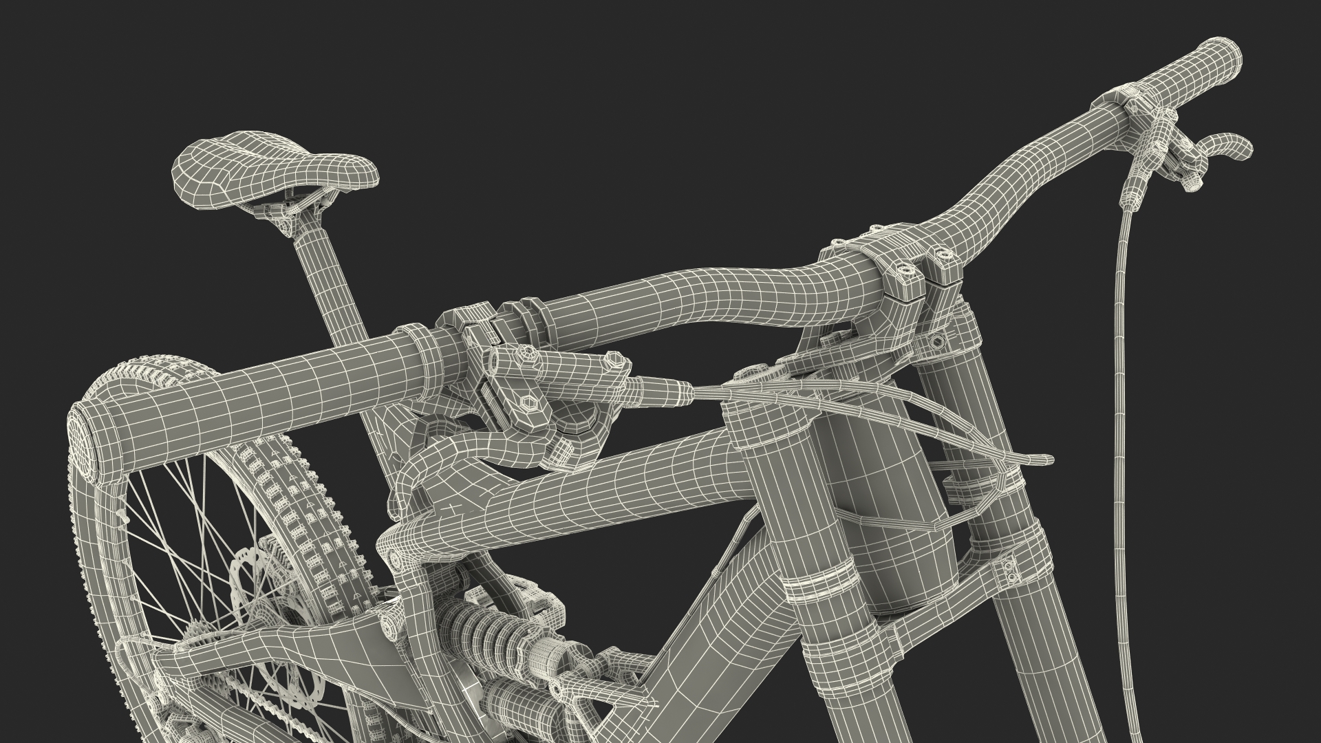 3D Mountain Bike with Full Suspension Rigged