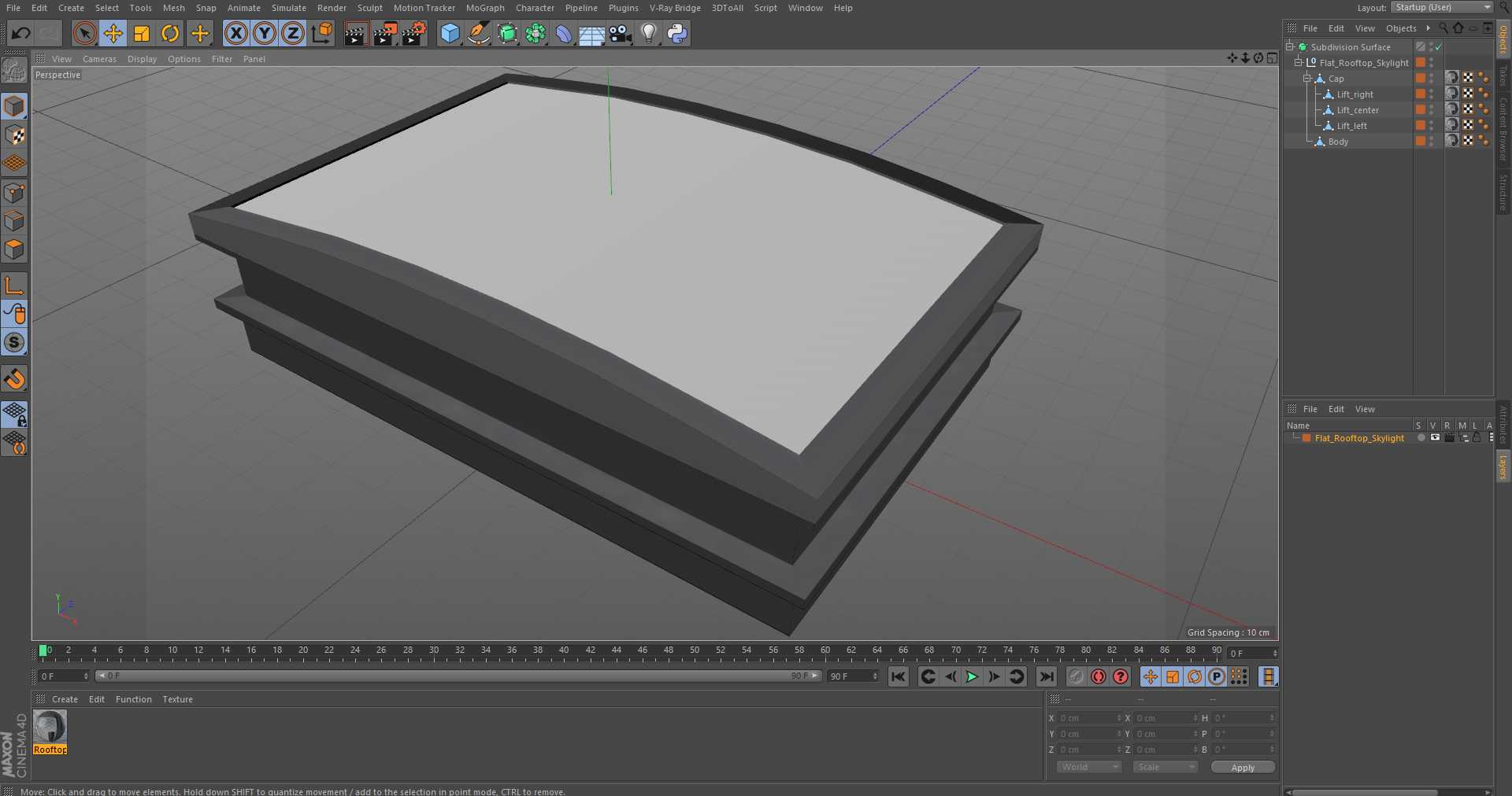 3D Flat Rooftop Skylight