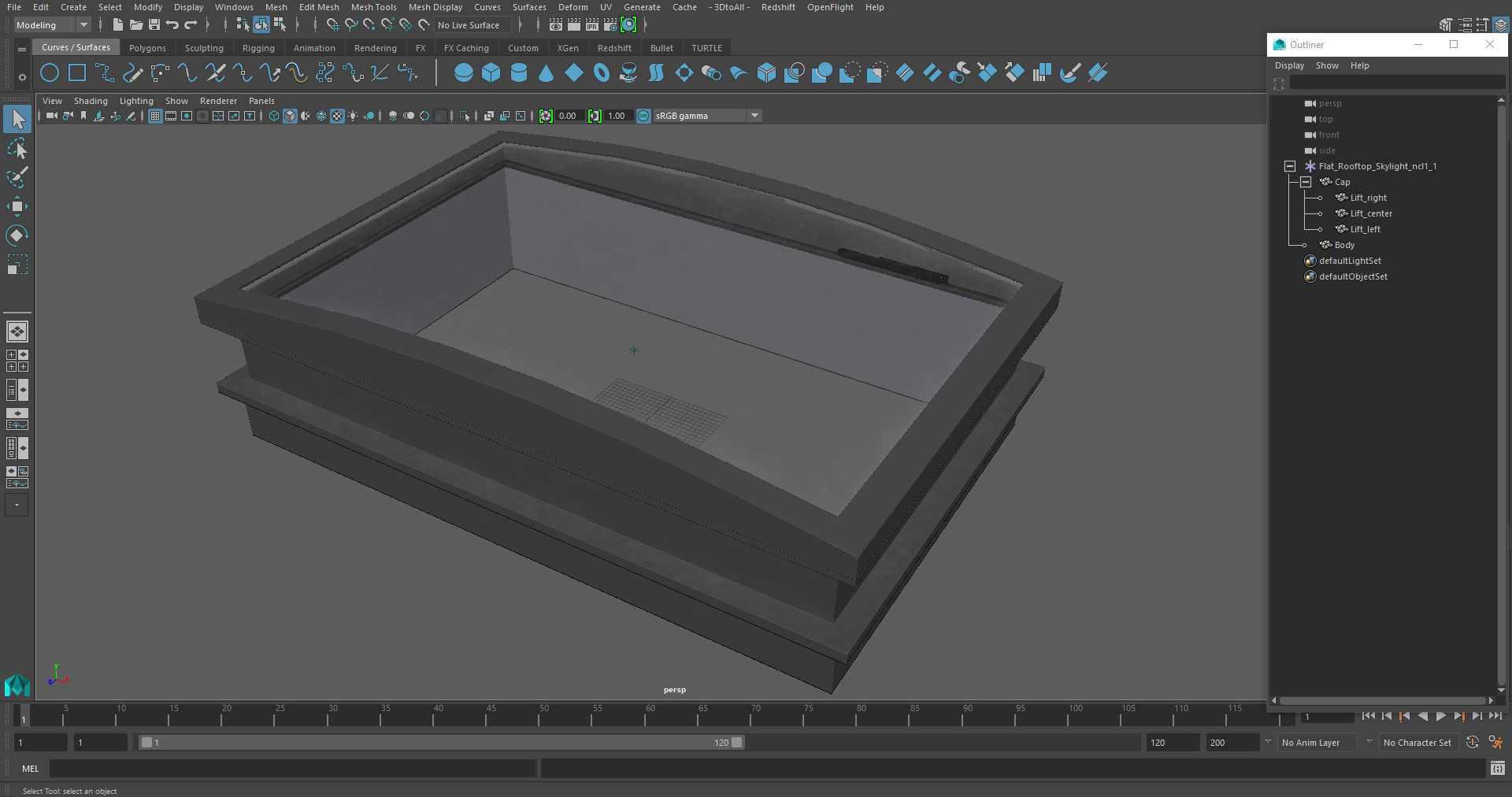 3D Flat Rooftop Skylight