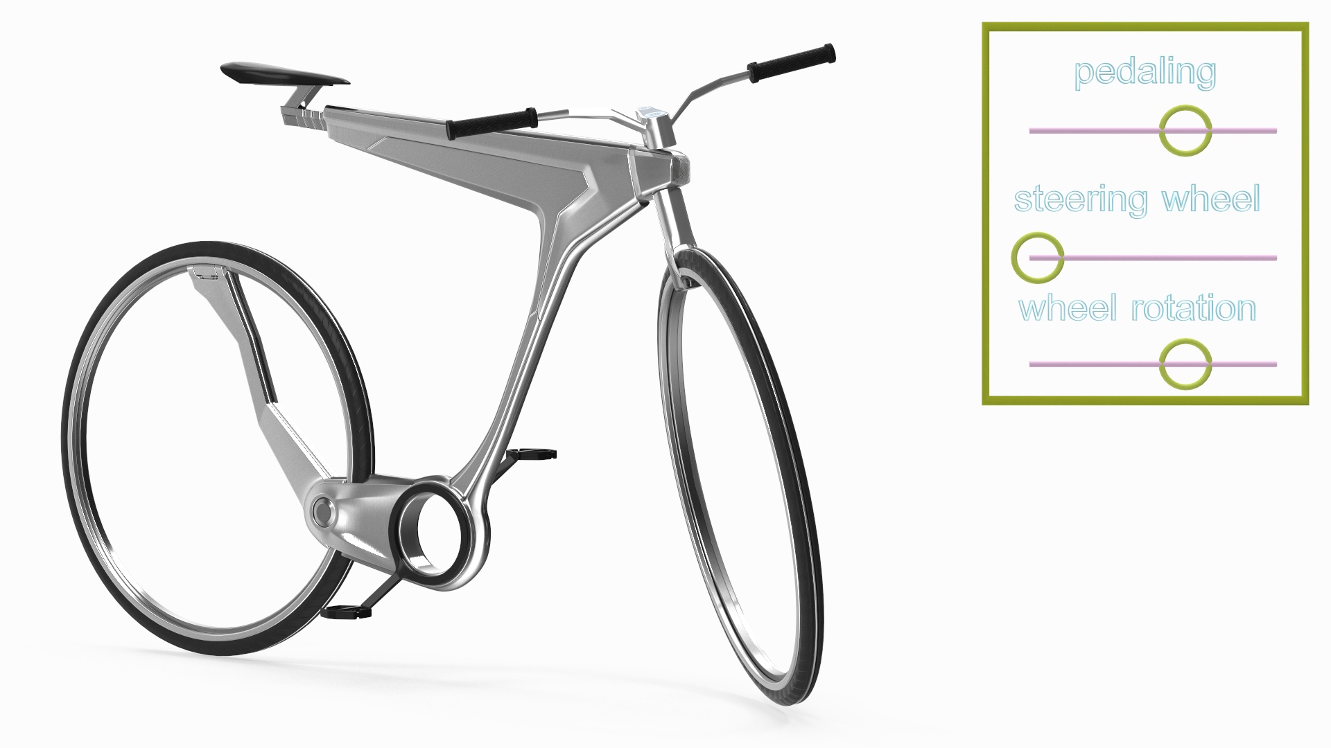 3D Futuristic Electric Bicycle Rigged for Maya model