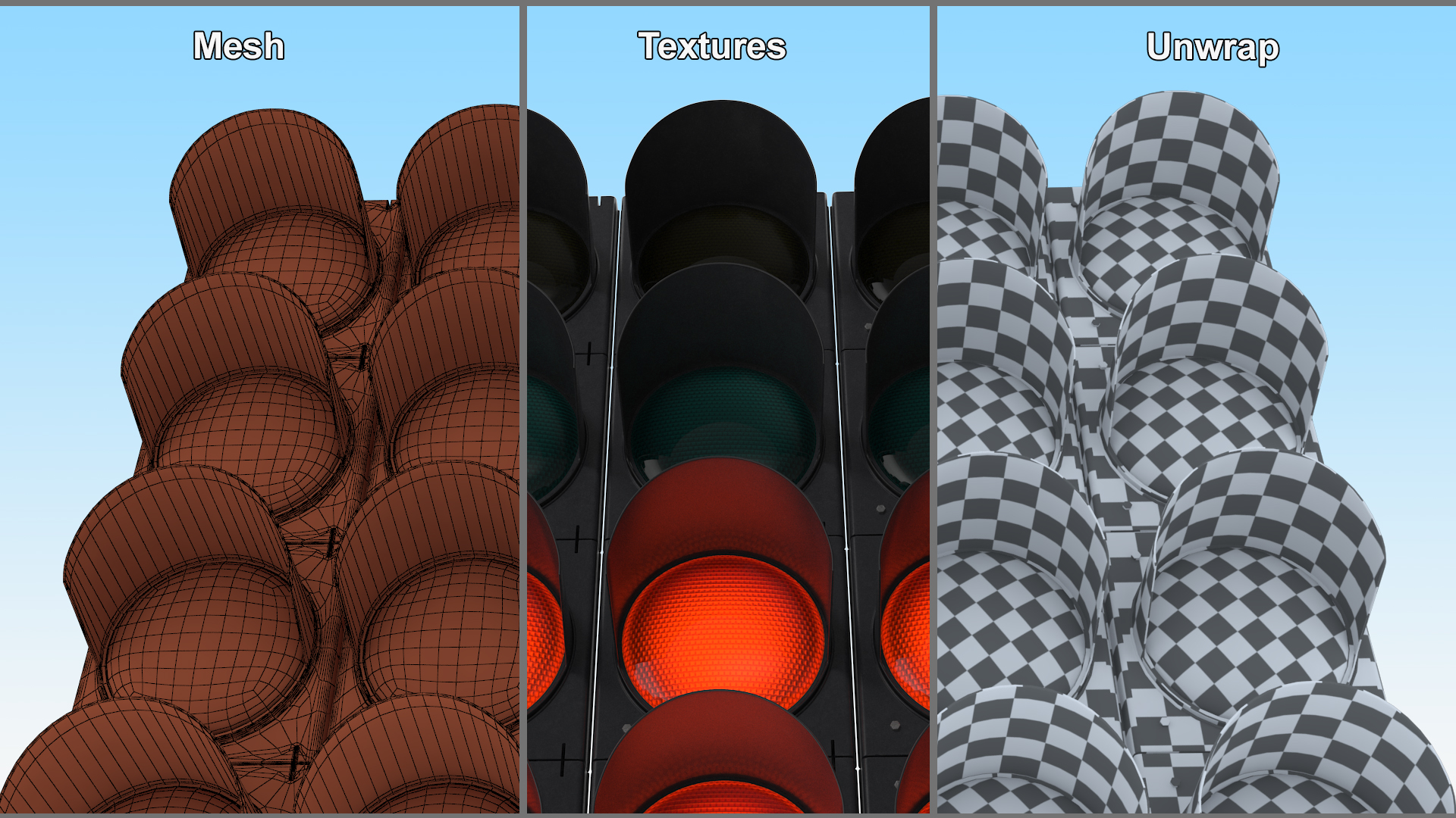 3D Racing Start Lights Red model