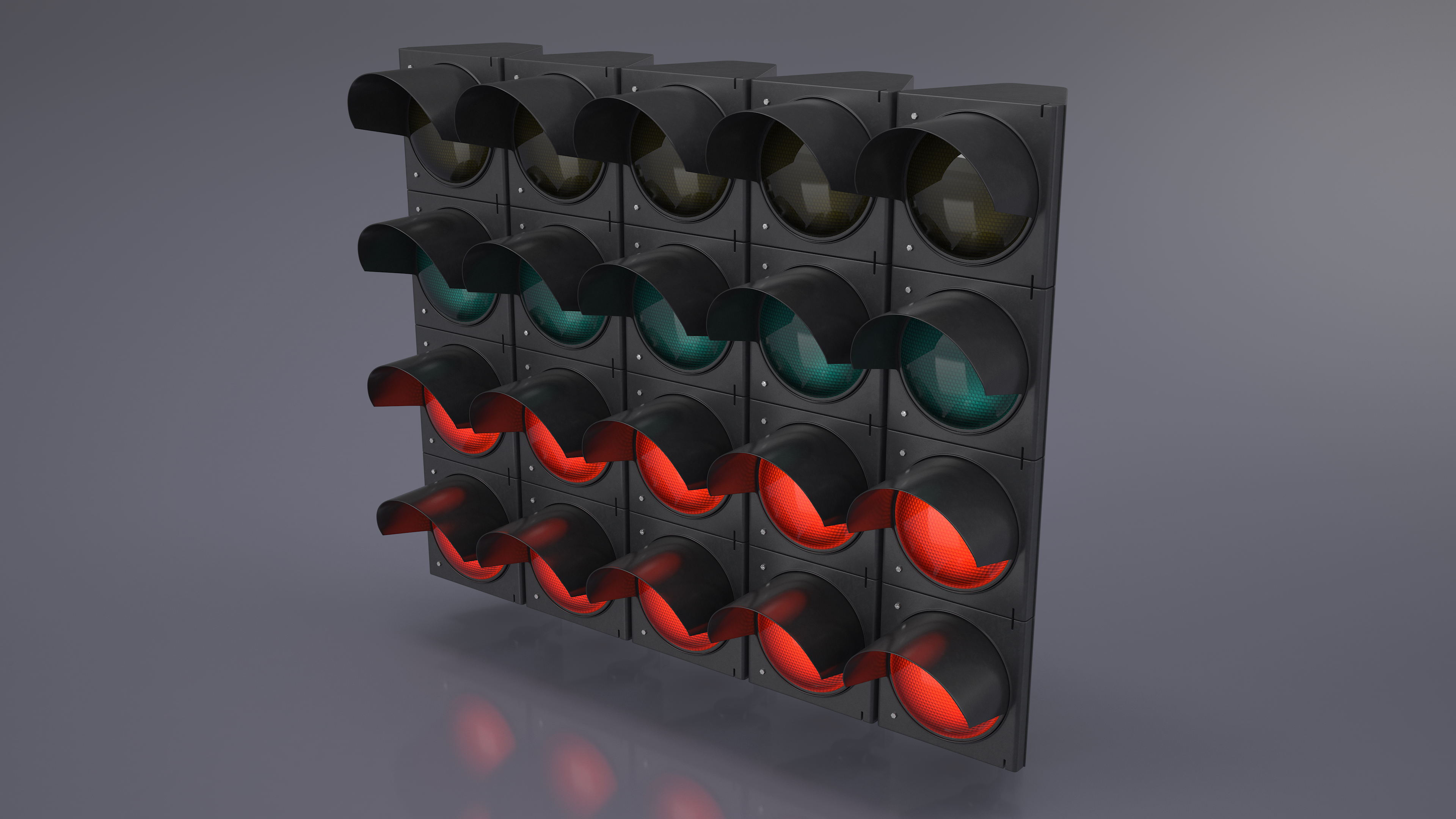 3D Racing Start Lights Red model