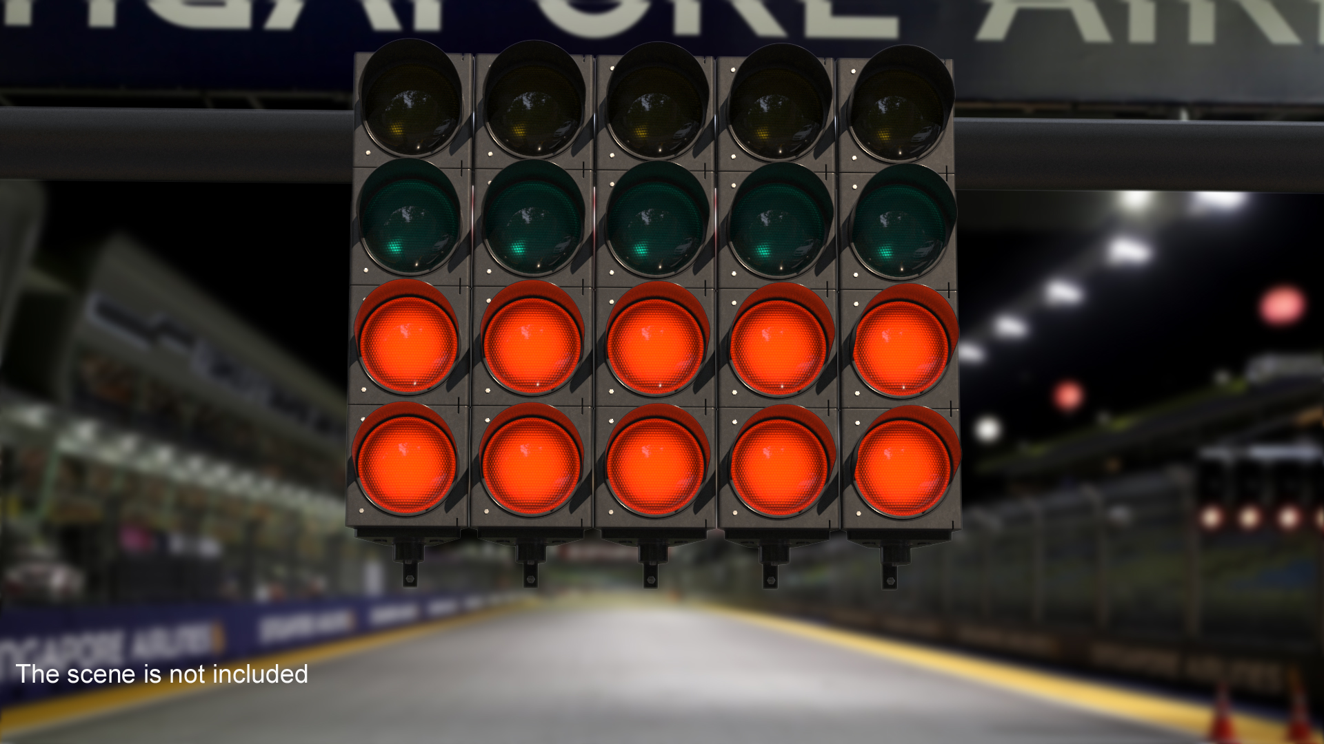 3D Racing Start Lights Red model