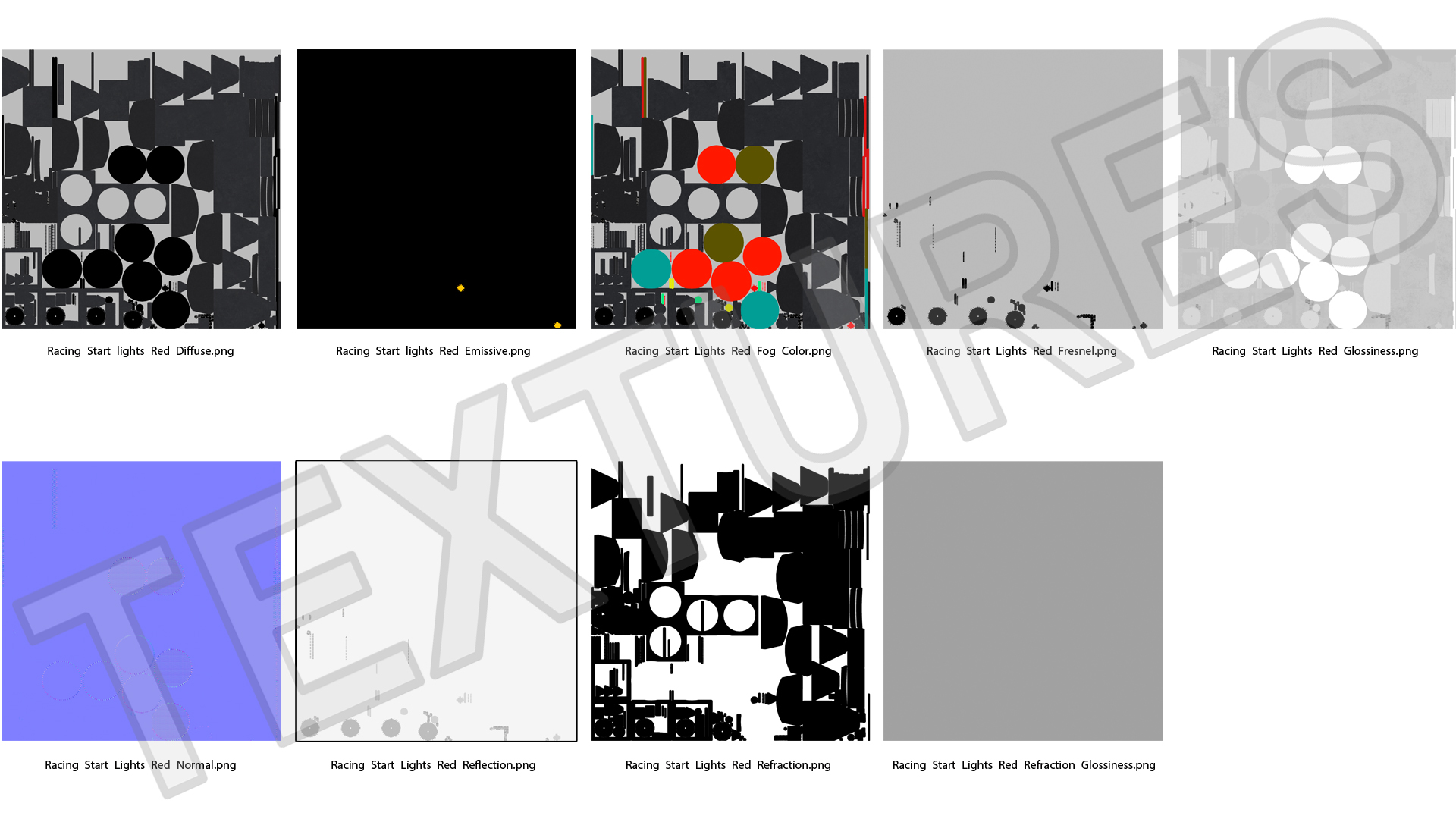 3D Racing Start Lights Red model