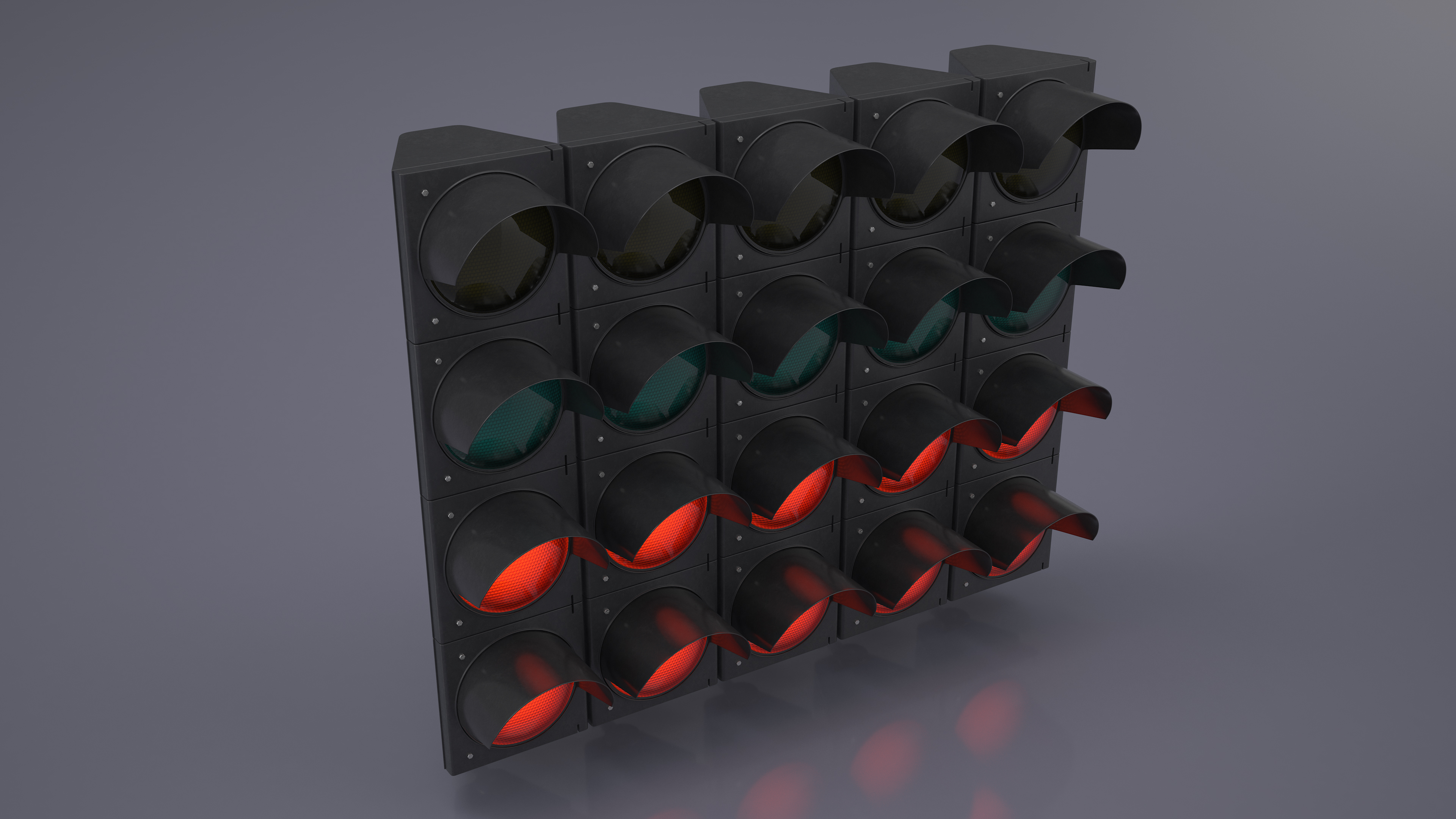 3D Racing Start Lights Red model
