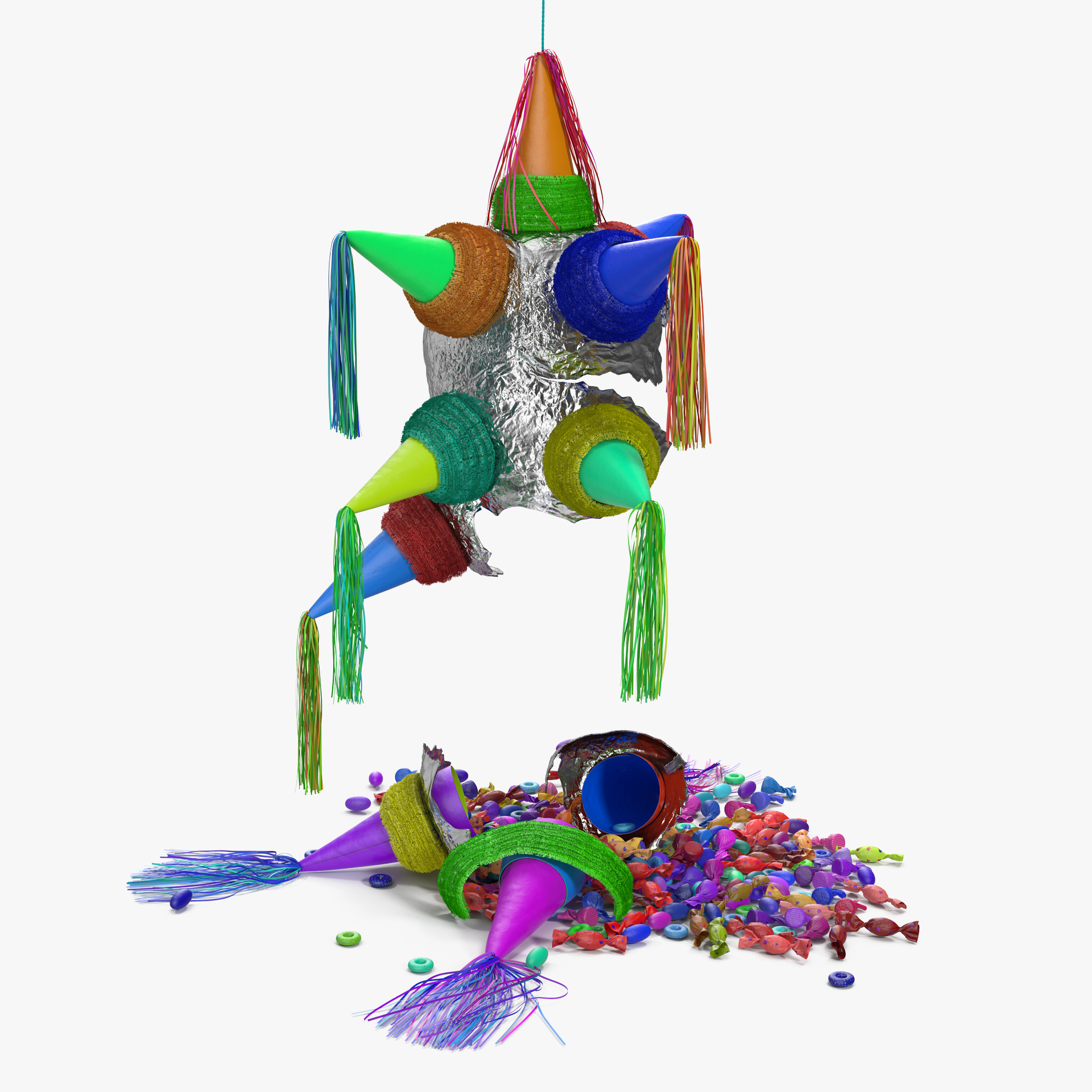 Smashed Star Pinata 3D Model