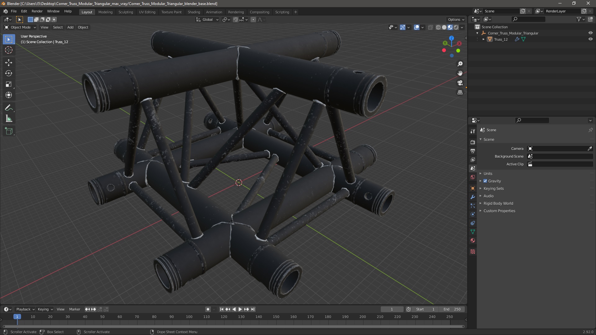 3D Corner Truss Modular Triangular