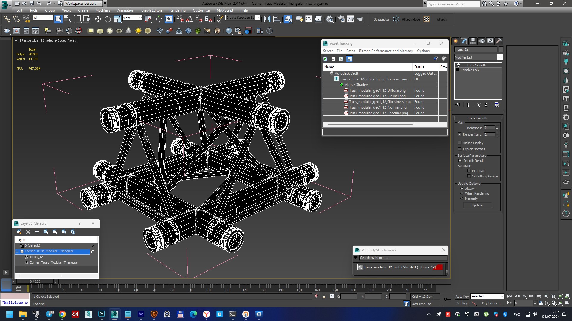 3D Corner Truss Modular Triangular