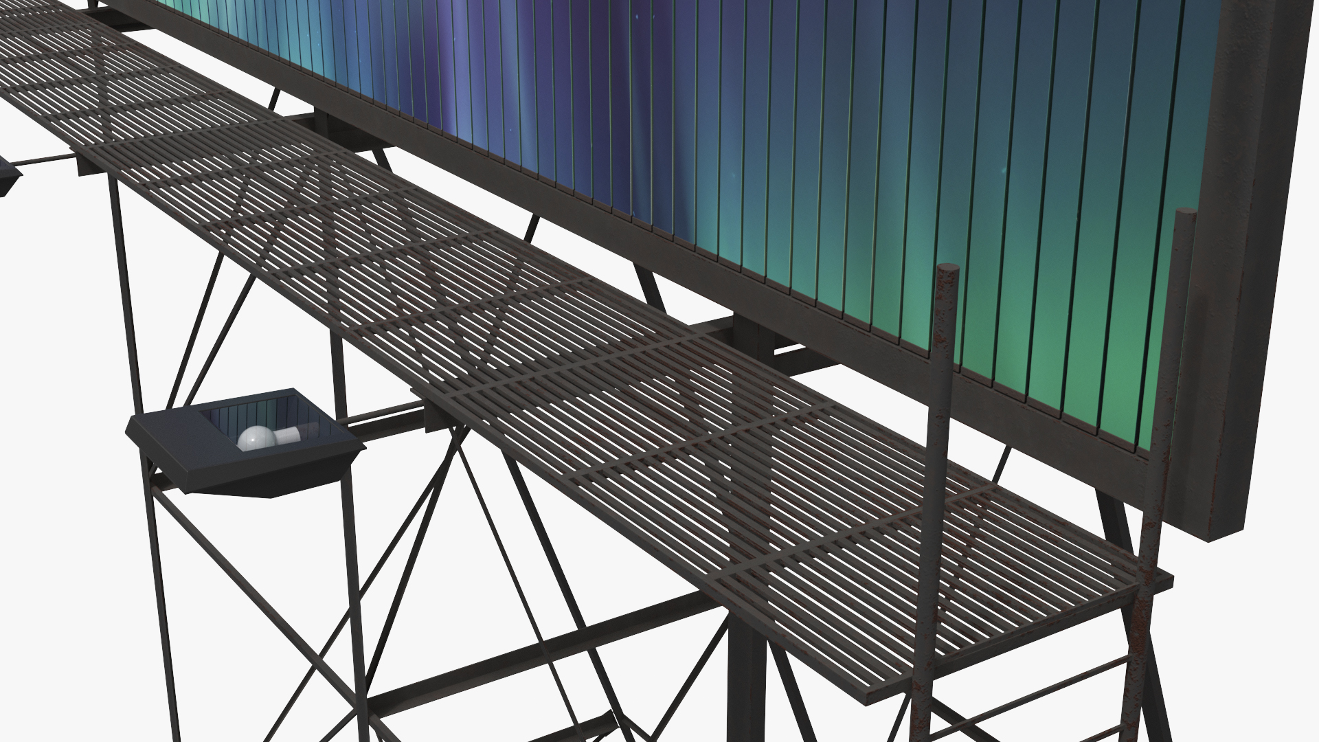 Mockup Trivision Billboard Support Frame Rigged - view 6