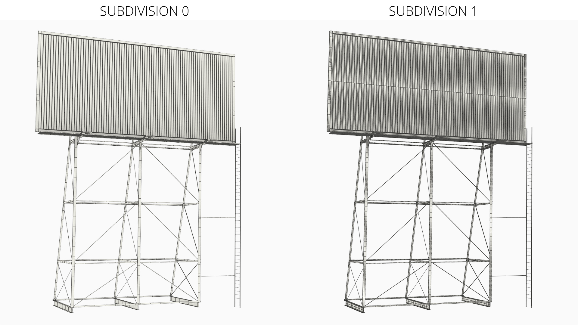 Mockup Trivision Billboard Support Frame Rigged - view 11