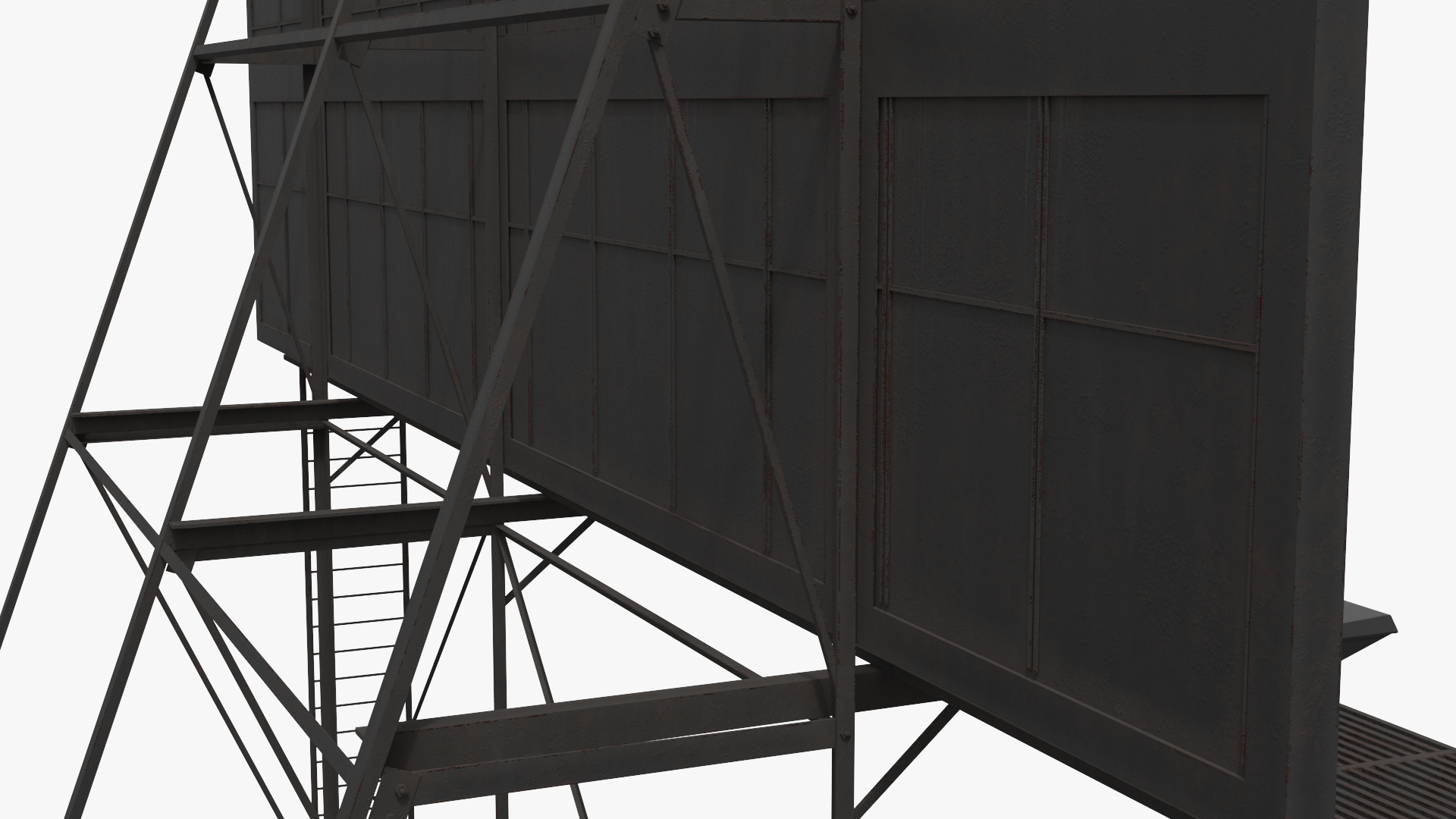 Mockup Trivision Billboard Support Frame Rigged - view 7