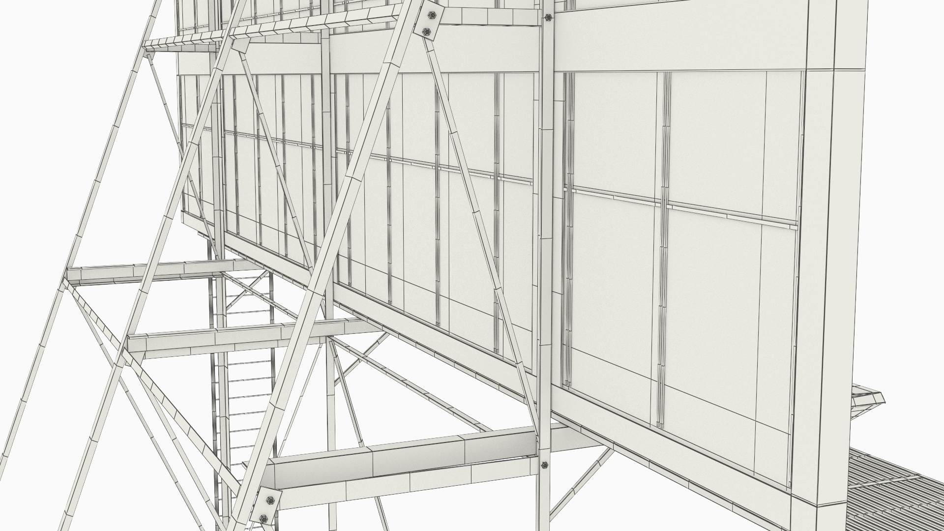 Mockup Trivision Billboard Support Frame Rigged - view 12