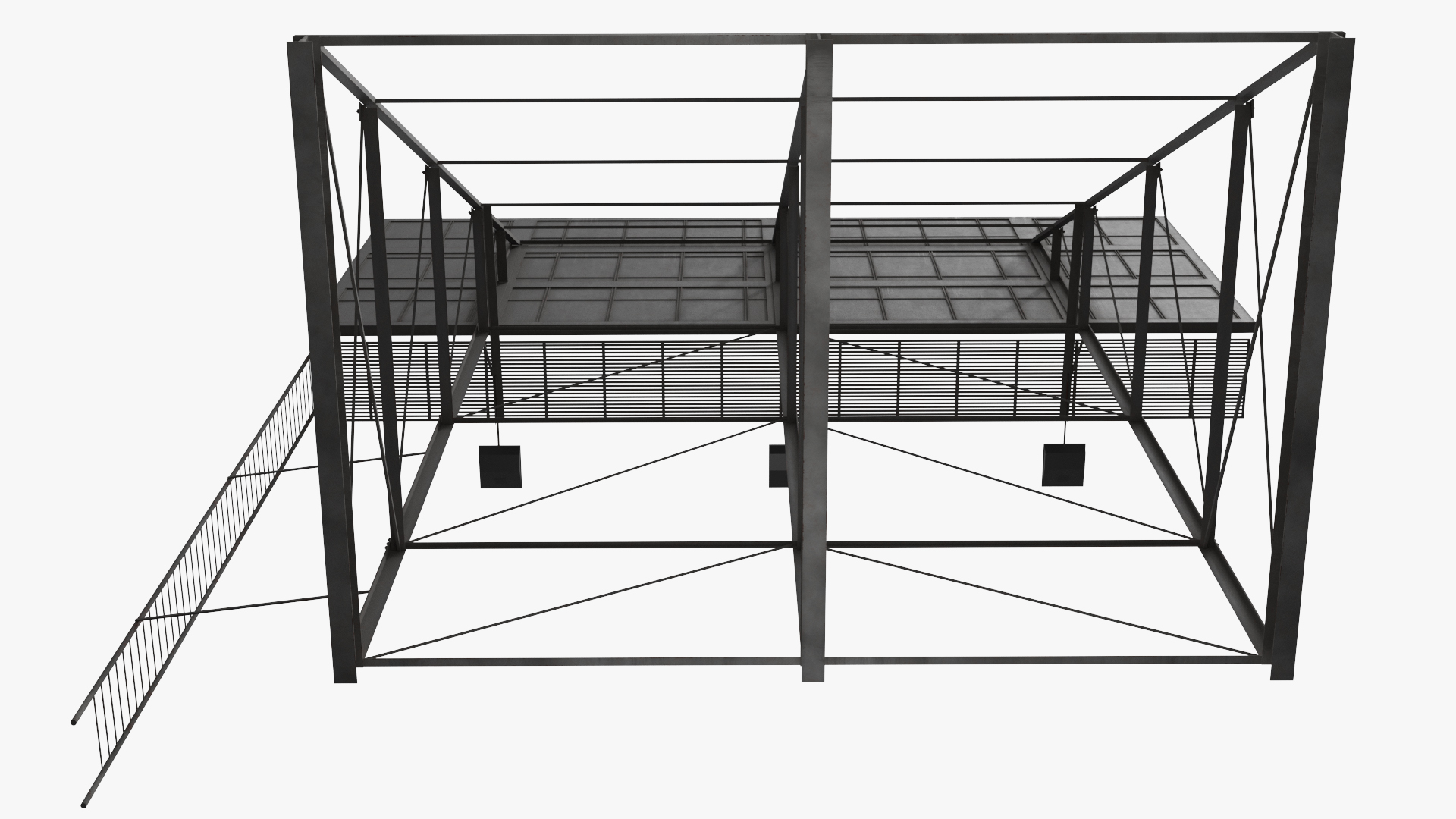 Mockup Trivision Billboard Support Frame Rigged - view 5