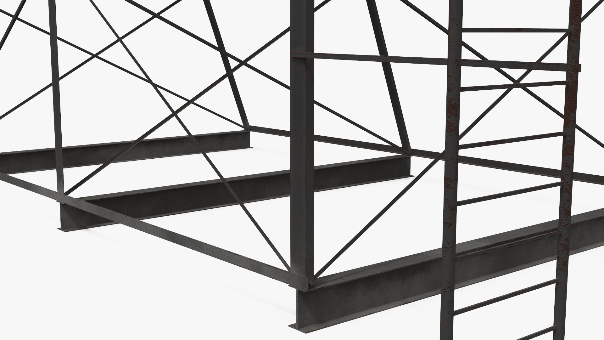 Mockup Trivision Billboard Support Frame Rigged - view 9