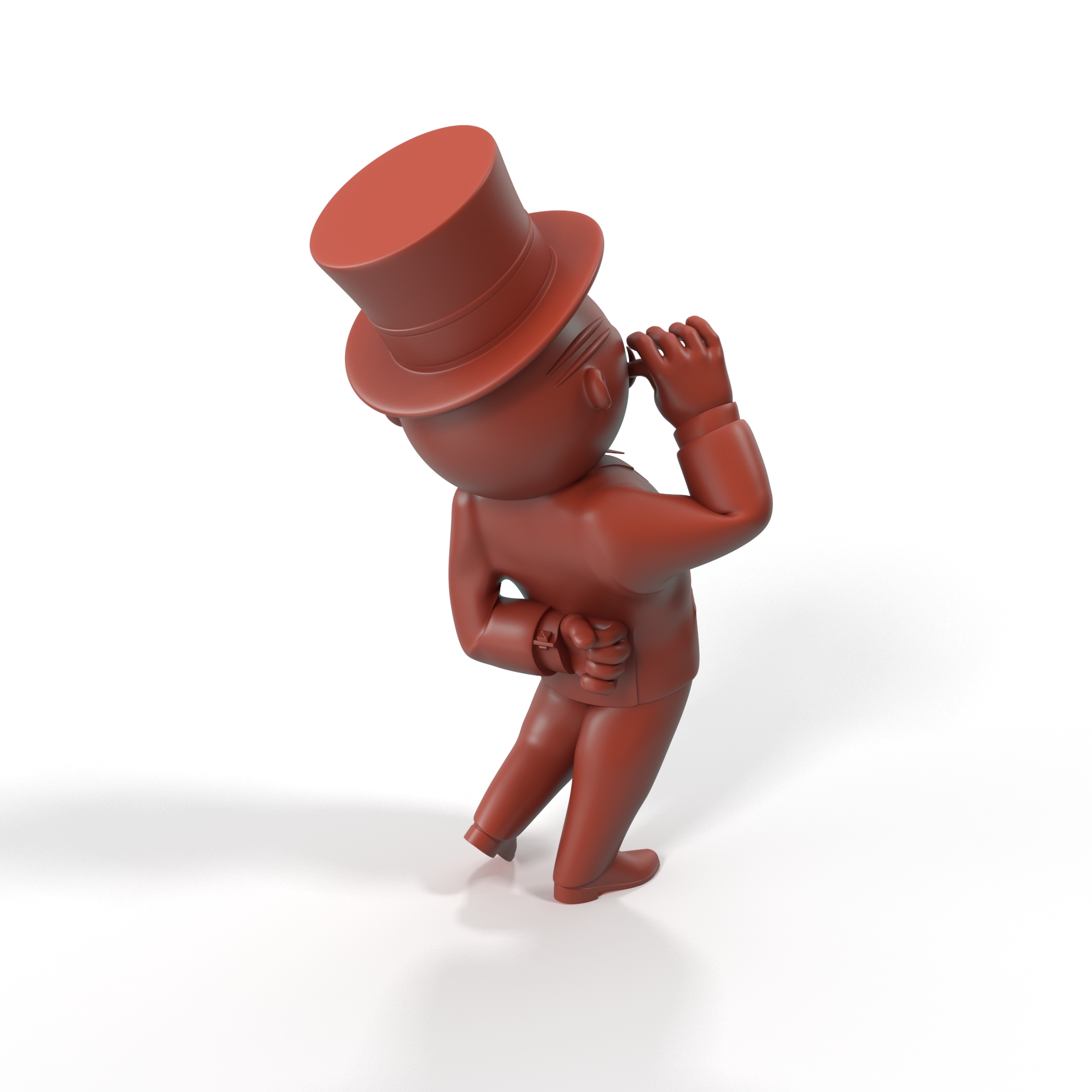 3D model Mr Monopoly Moustache Twirl Pose for 3D Print