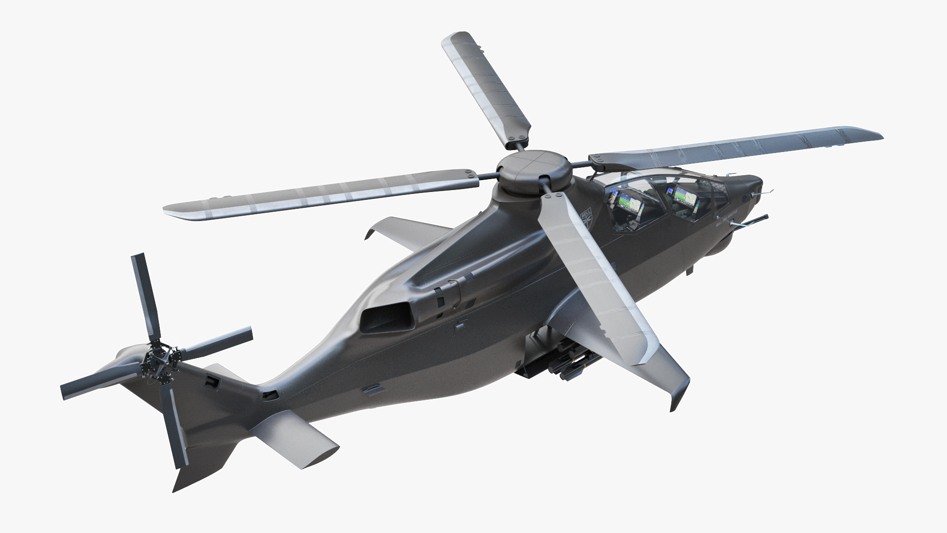 Bell 360 Invictus Helicopter with Pilot 3D model