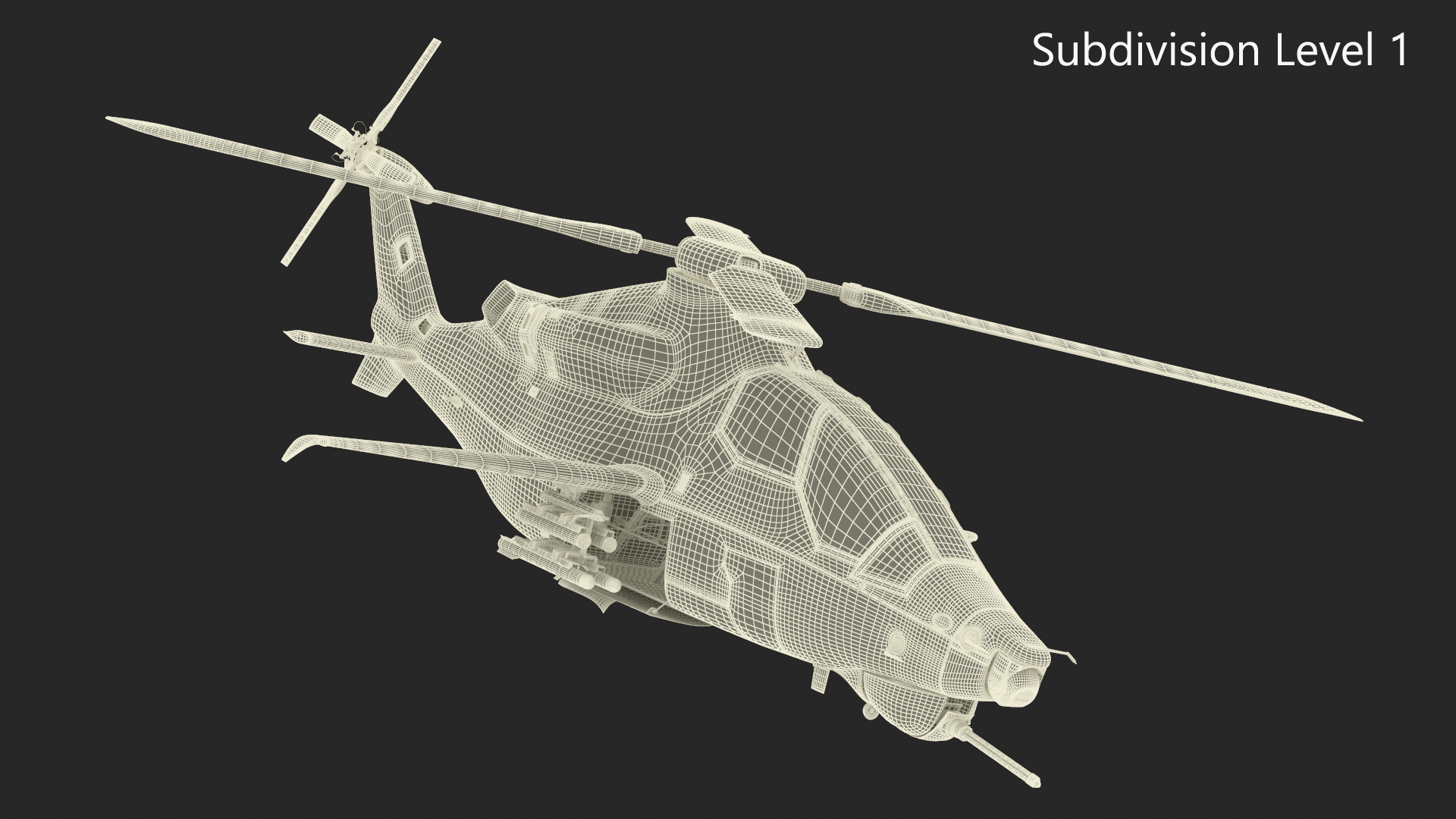 Bell 360 Invictus Helicopter with Pilot 3D model