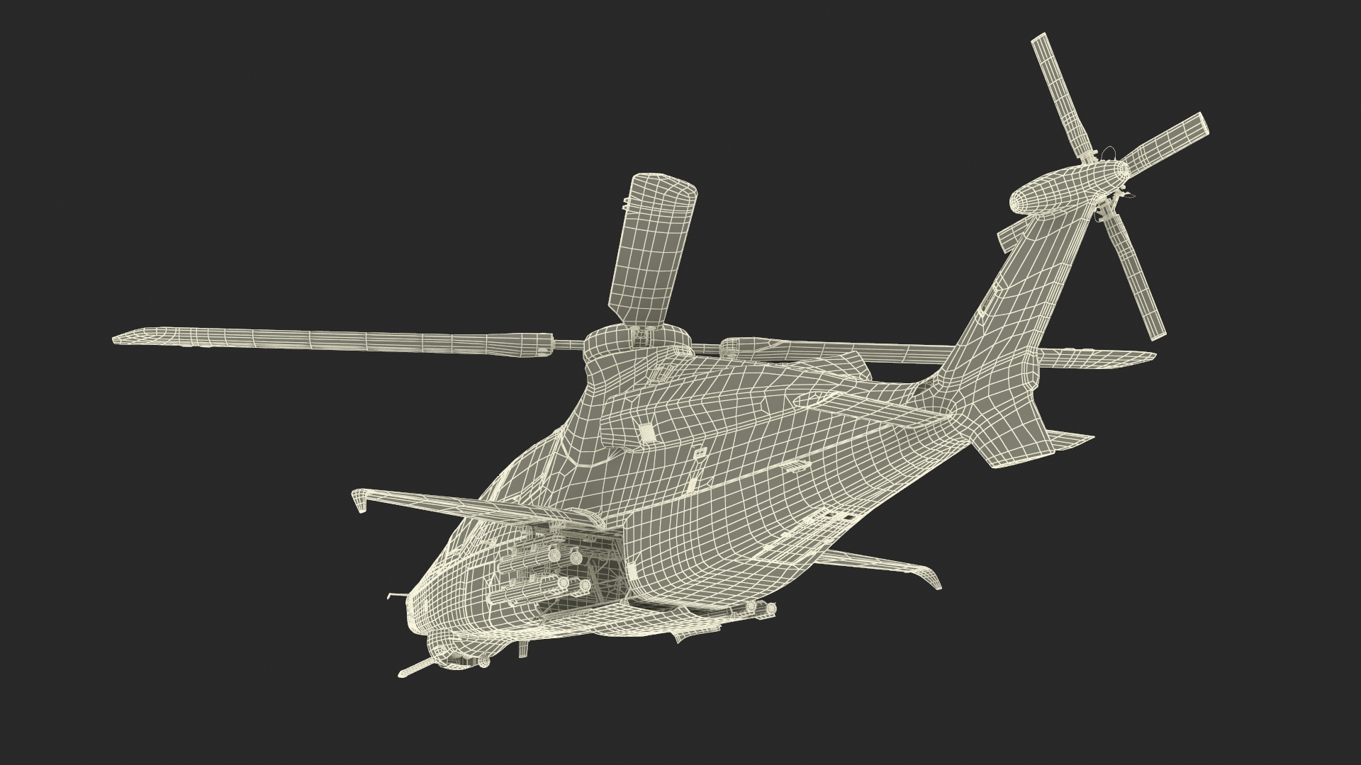 Bell 360 Invictus Helicopter with Pilot 3D model