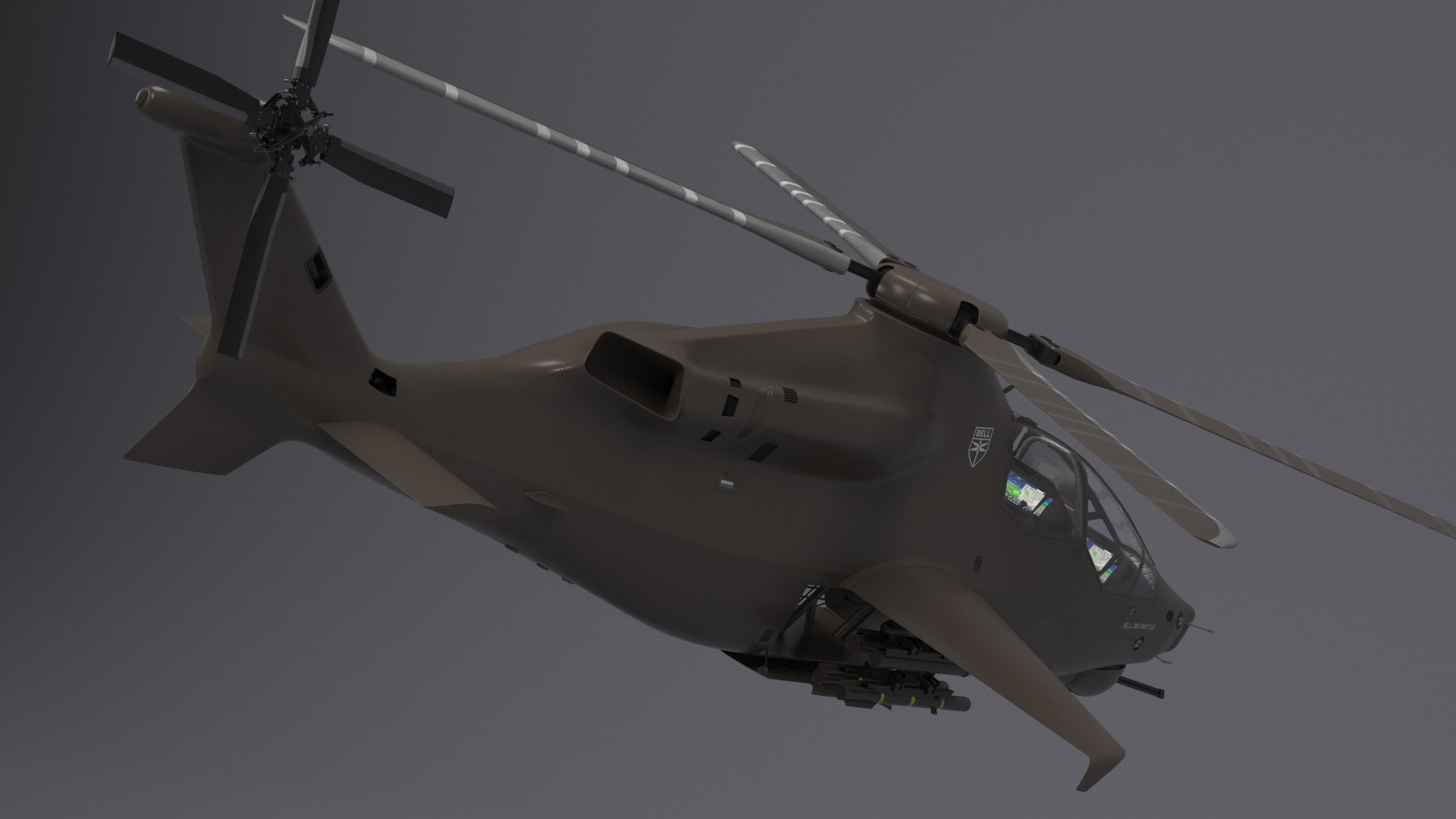 Bell 360 Invictus Helicopter with Pilot 3D model