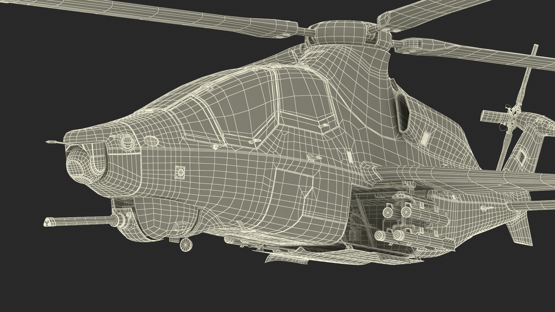 Bell 360 Invictus Helicopter with Pilot 3D model