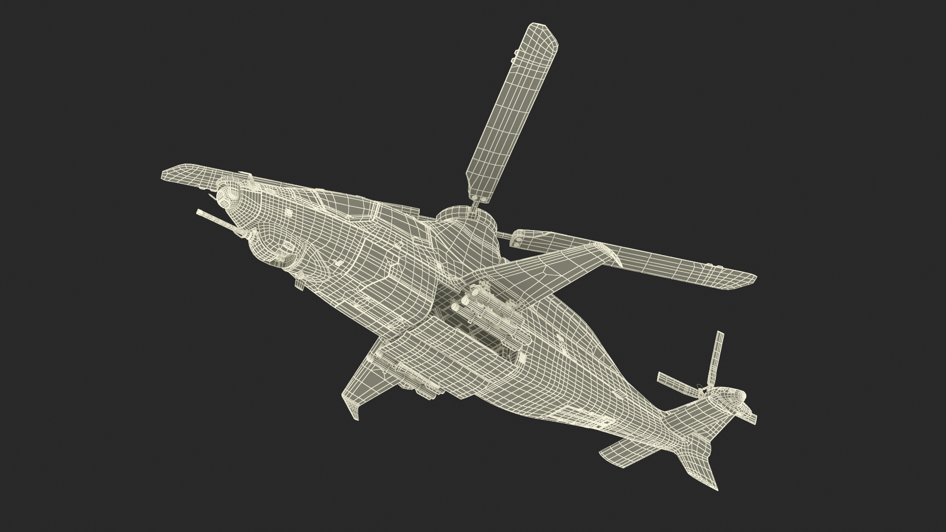Bell 360 Invictus Helicopter with Pilot 3D model