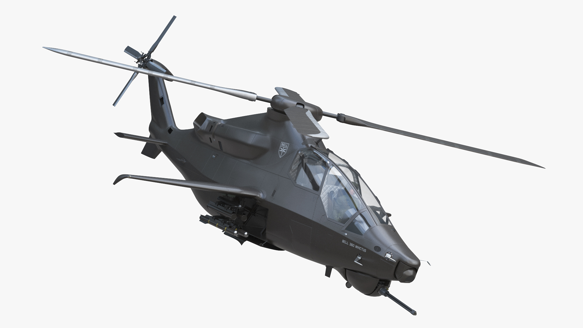 Bell 360 Invictus Helicopter with Pilot 3D model