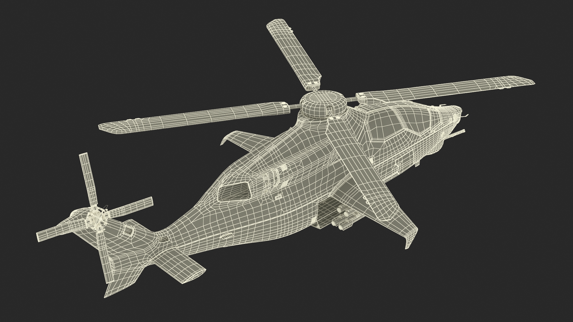 Bell 360 Invictus Helicopter with Pilot 3D model