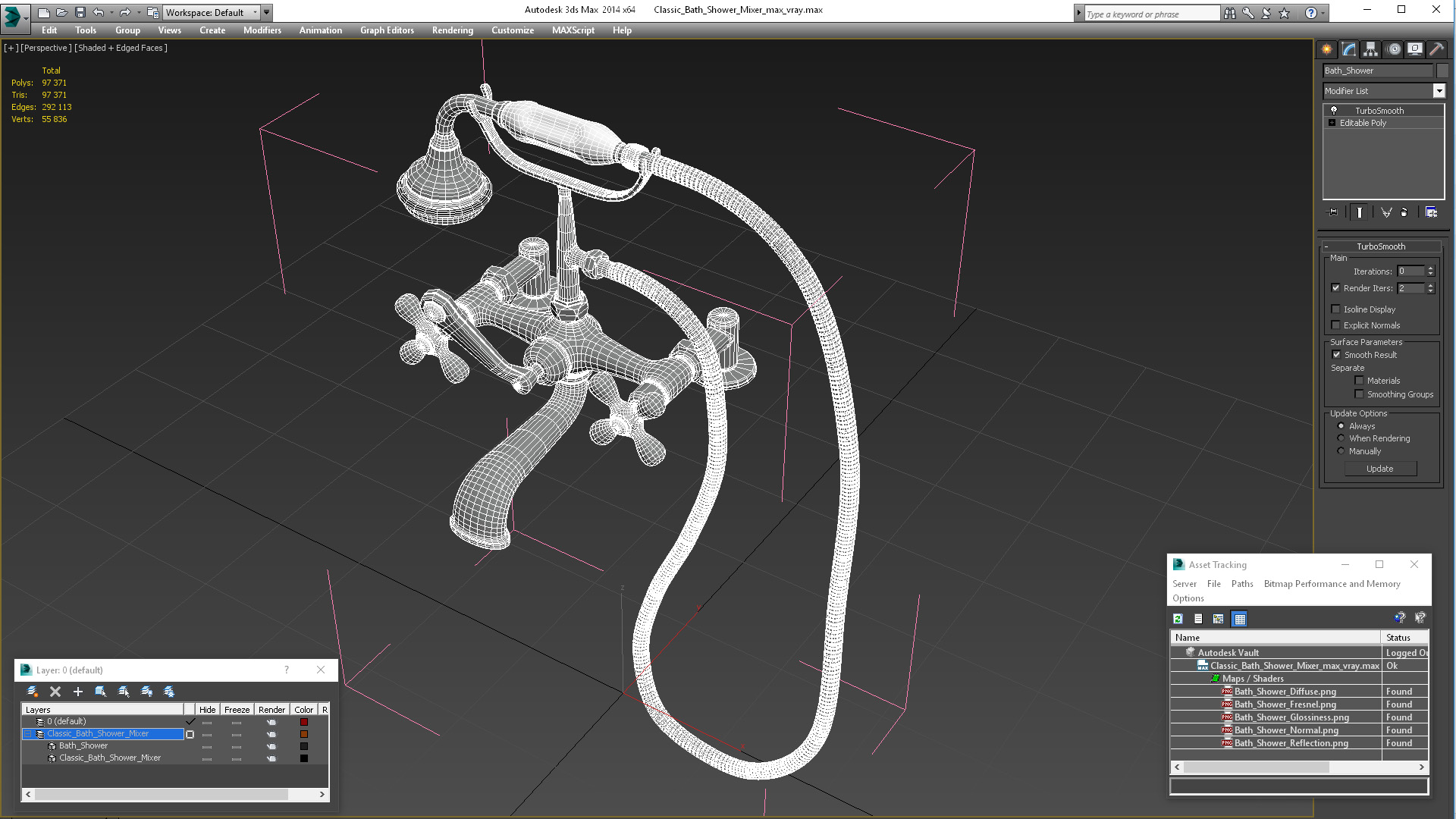 3D model Classic Bath Shower Mixer
