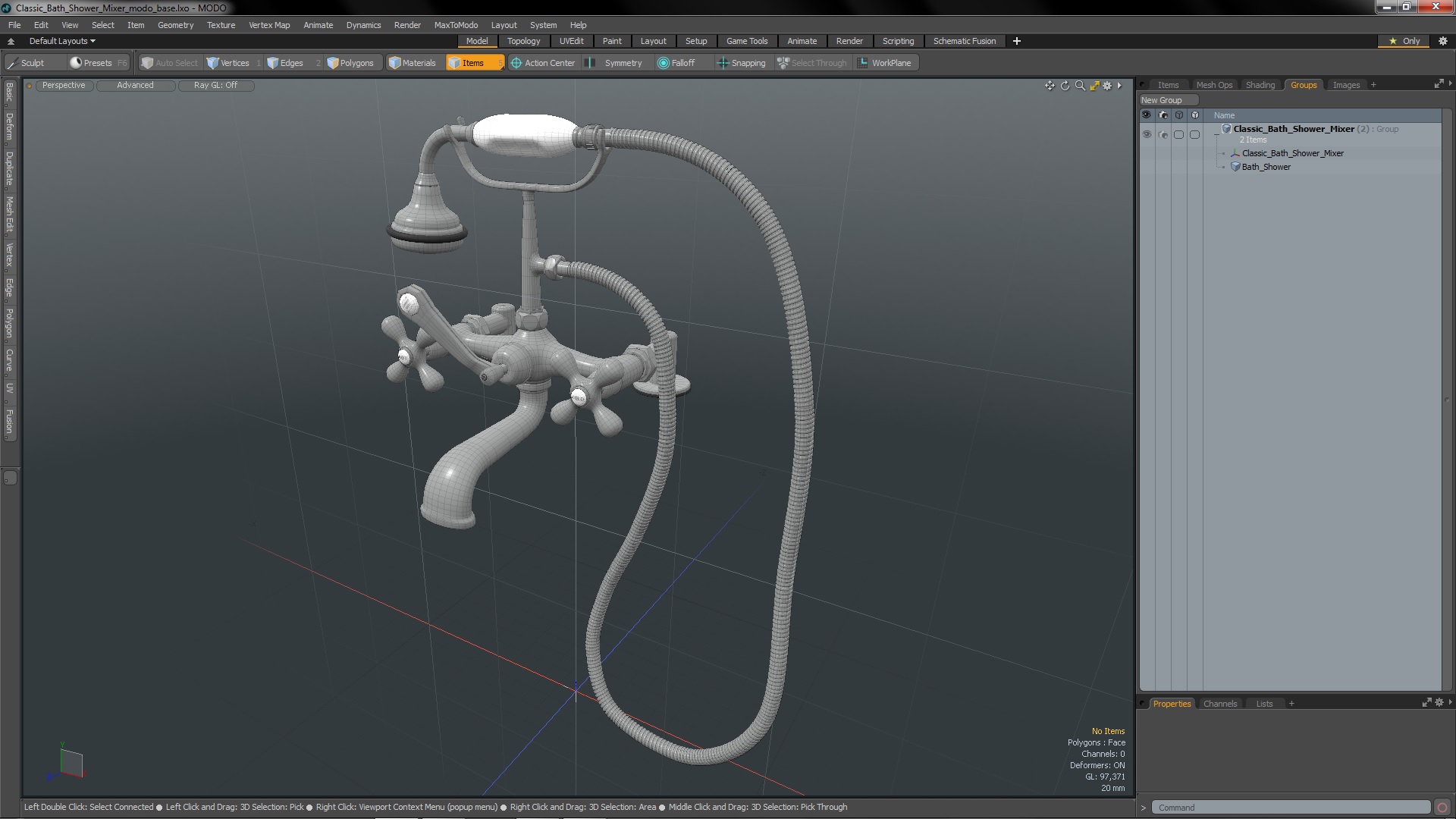 3D model Classic Bath Shower Mixer