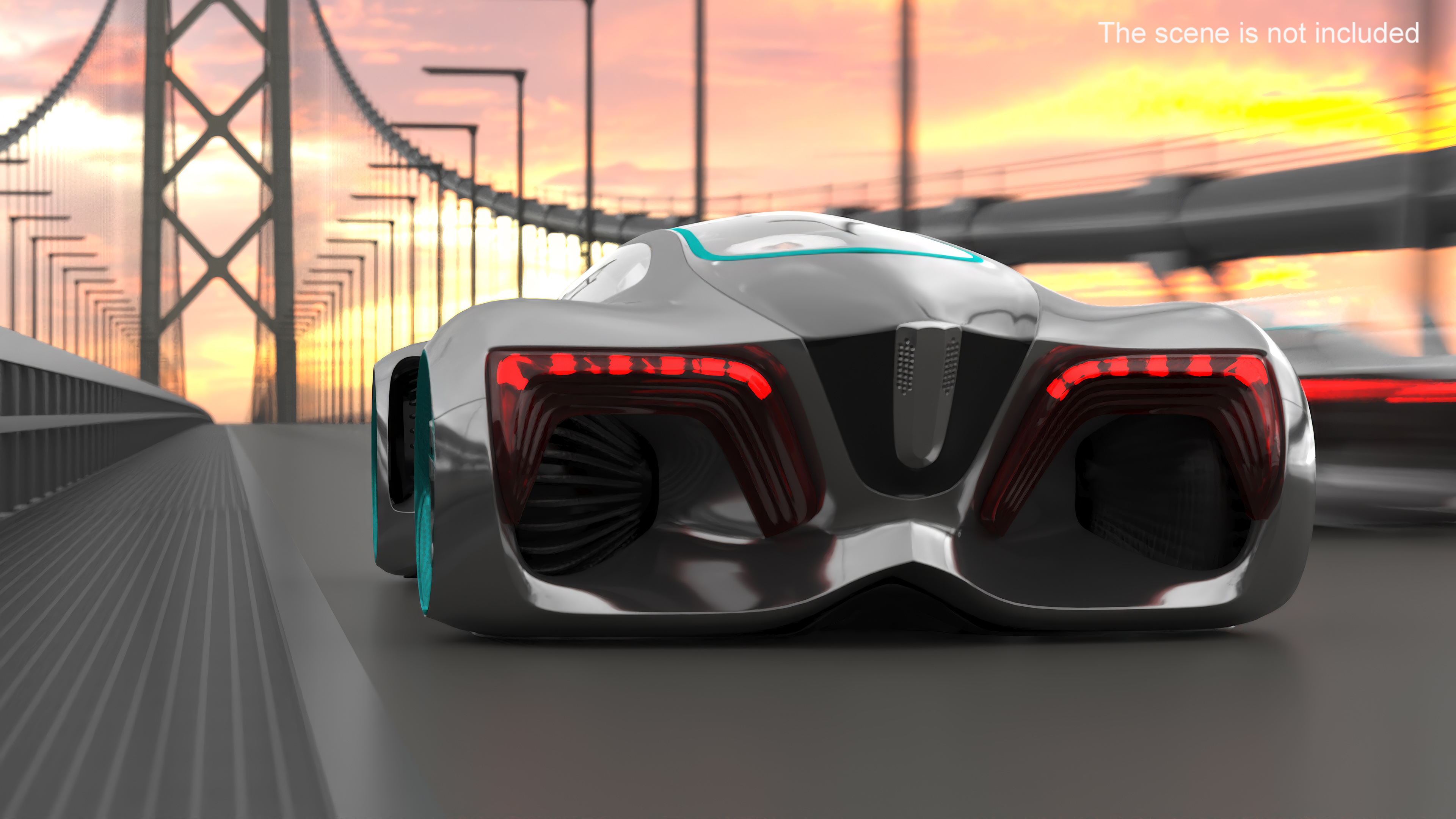 3D Futuristic S-Class Concept Vehicle Silver
